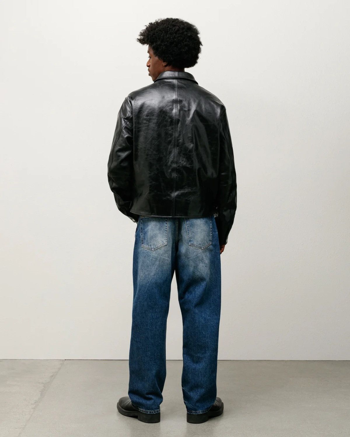 R*S様 美品 STUSSY GARAGE JACKET LEATHER BLA L STUSSY GARAGE JACKET LEATHER BLACK