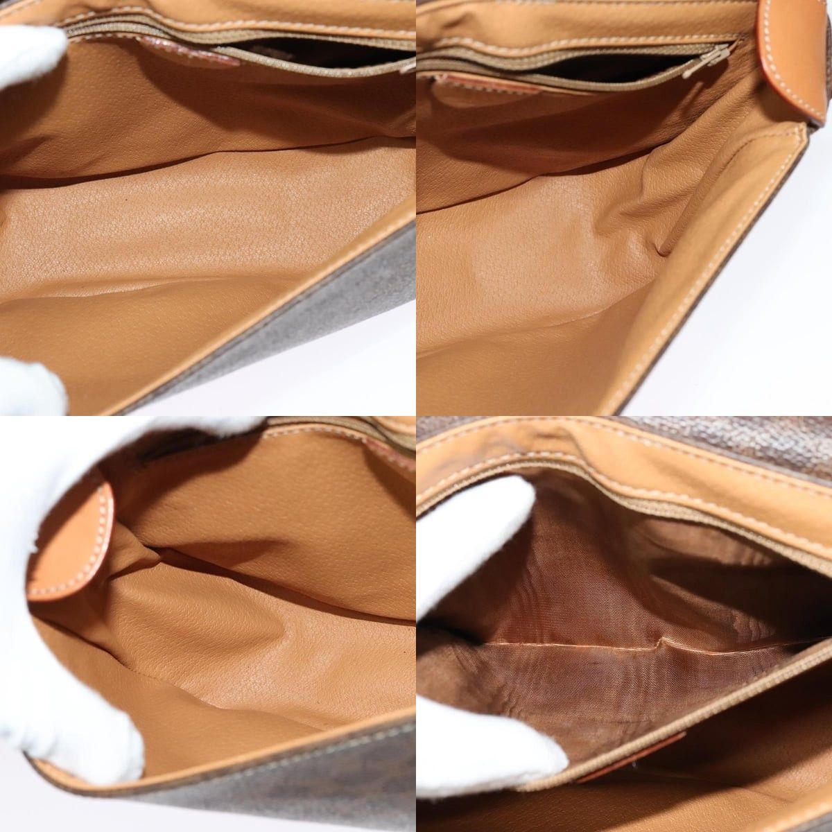 Celine CELINE Macadam Canvas Shoulder Bag Pvc Leather Brown Gold Size ONE SIZE - 12 Thumbnail