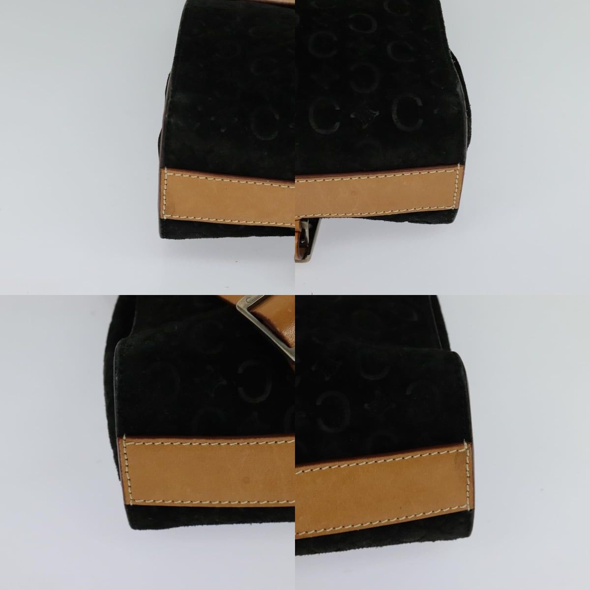 Celine CELINE C Macadam Canvas Shoulder Bag Suede Black Size ONE SIZE - 10 Thumbnail