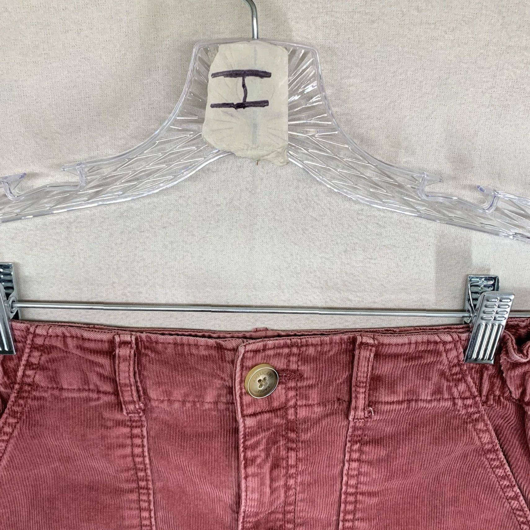 American Eagle Outfitters American Eagle Women's Mini Skirt Size 4 Red Corduroy Stretch Casual 90s Preppy Size 27" / US 4 / IT 40 - 4 Thumbnail