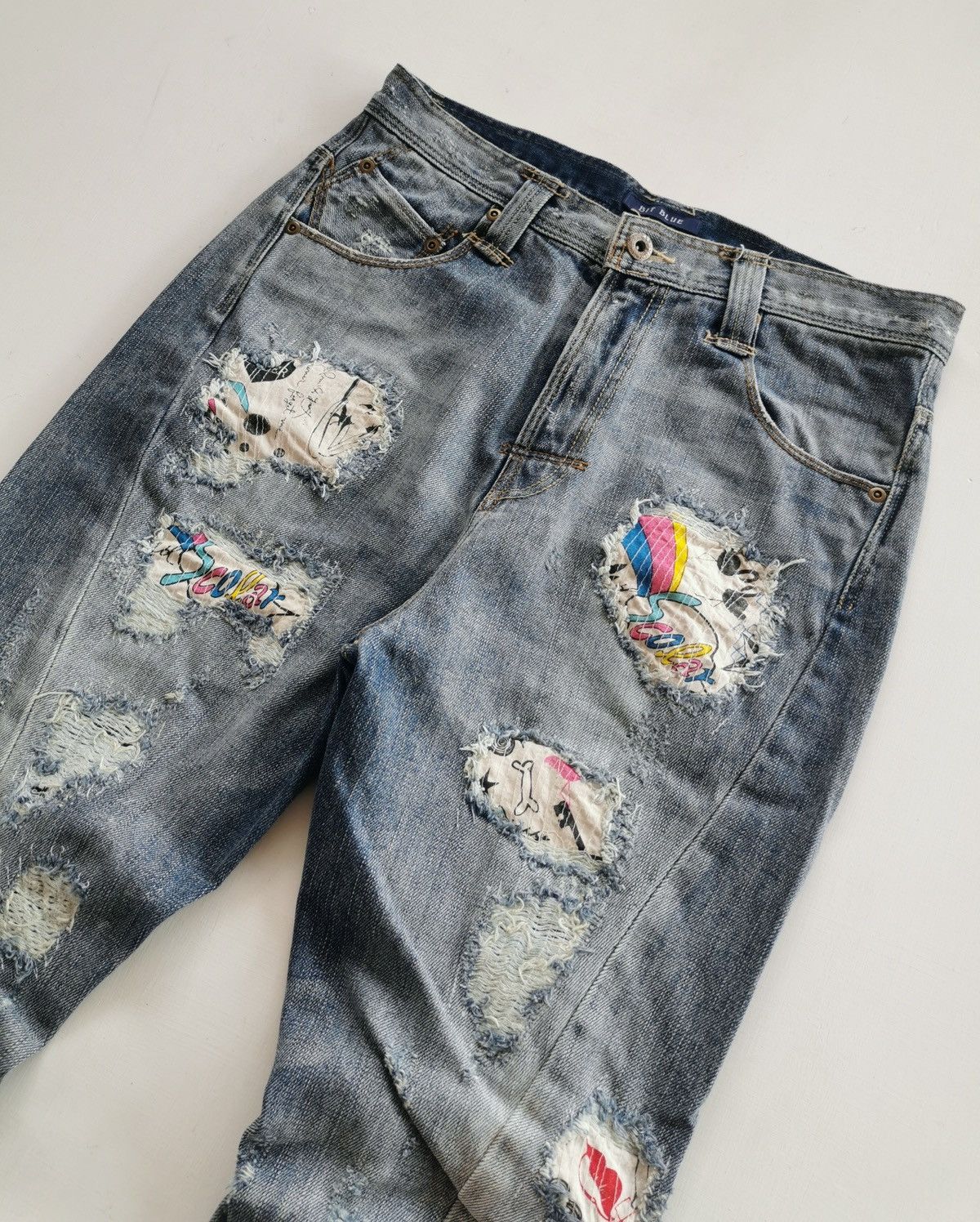 Anime Bit Blue x Scolar Twist Legs Denim Jeans Size US 30 / EU 46 - 1 Thumbnail
