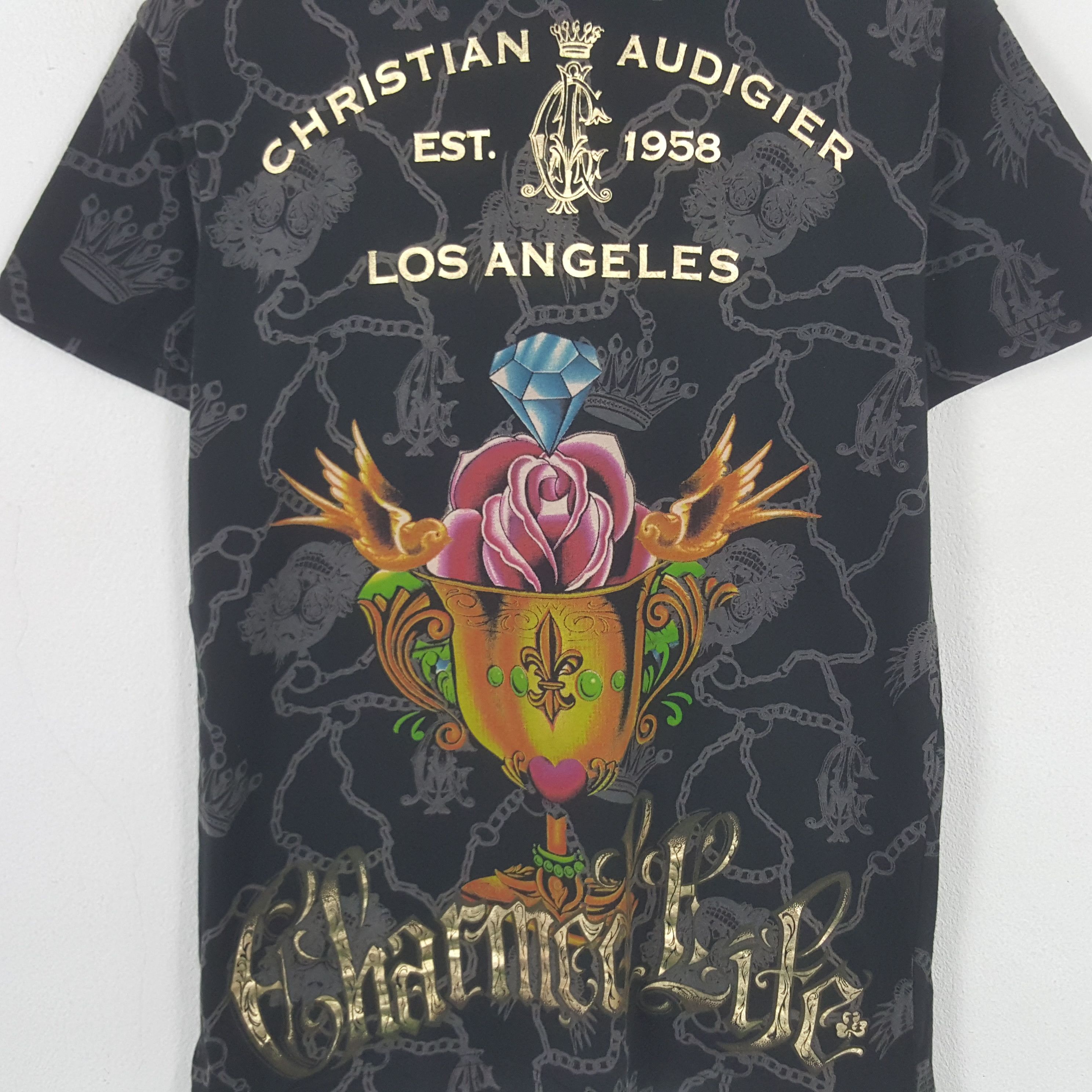 Christian Audigier Vintage Christian Audigier Los Angeles Overprinted Tshirt Size US M / EU 48-50 / 2 - 2 Thumbnail