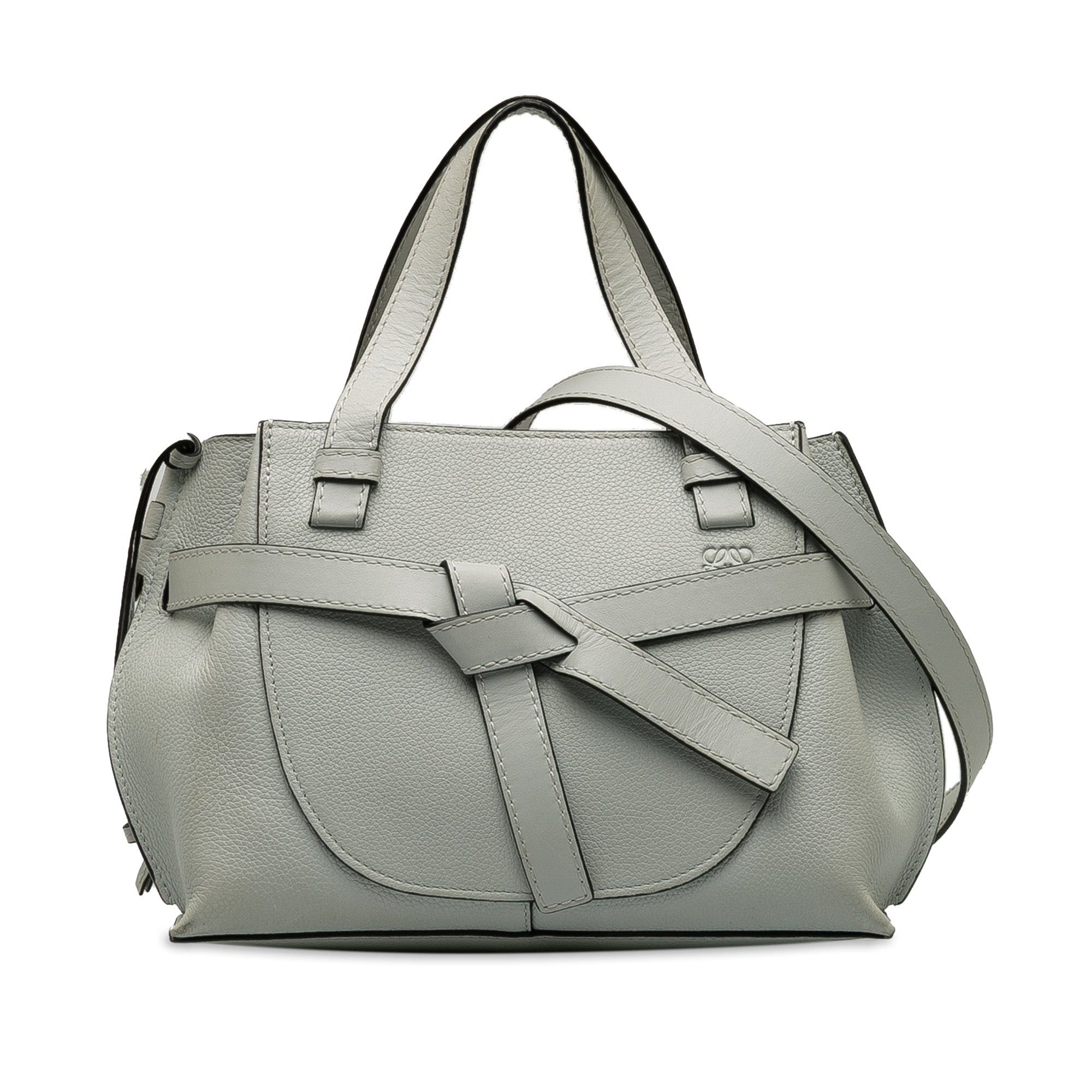 image of Loewe Mini Gate Top Handle Satchel in Grey, Women's
