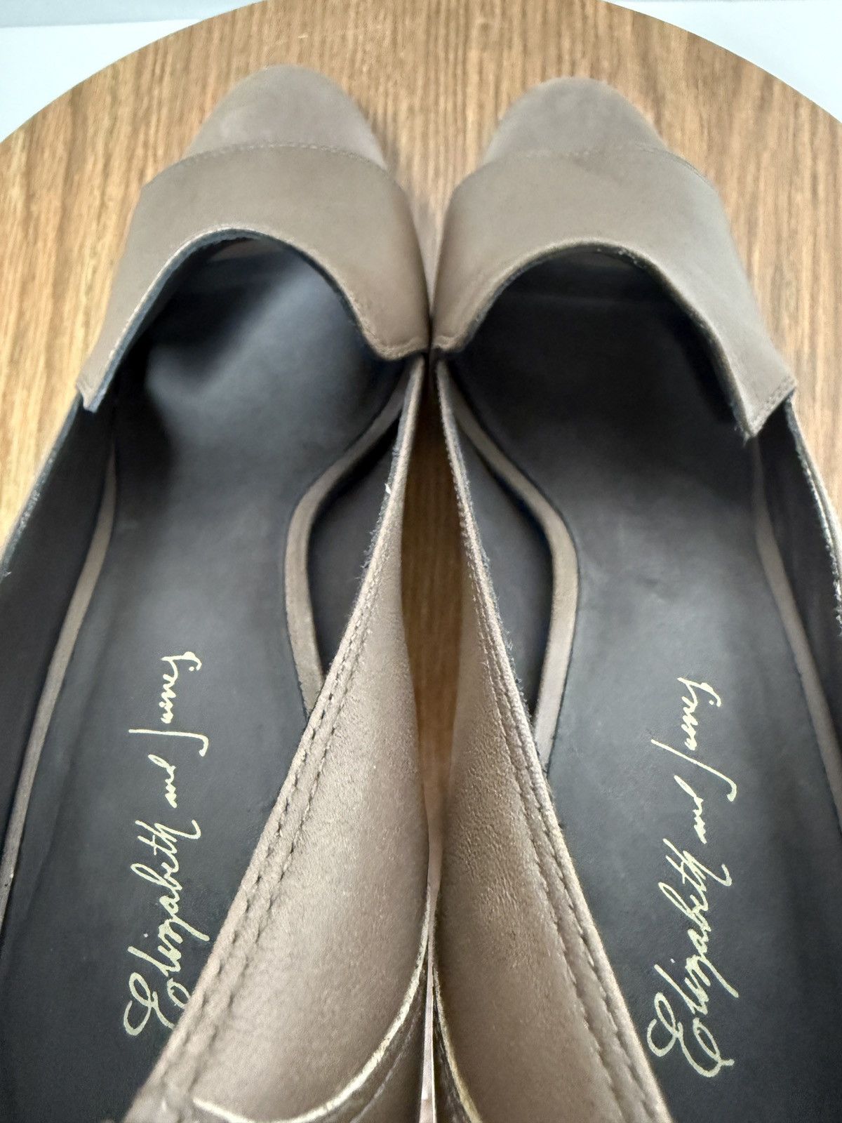 Elizabeth and James Elizabeth and James E-Mae Taupe Block Peep Toe Slip On Heels Size US 10 / IT 40 - 9 Thumbnail