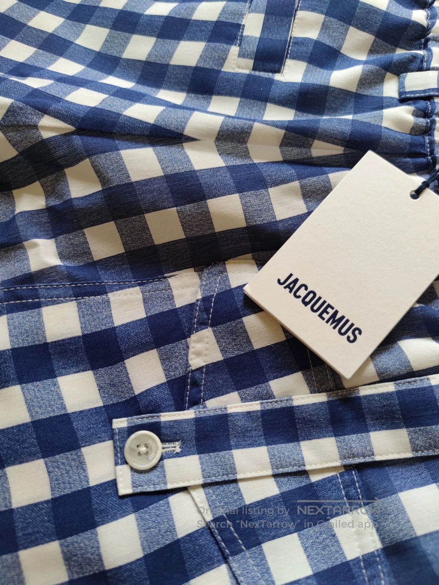 Jacquemus Jacquemus Blue and White Checkered Shorts. Size US 30 / EU 46 - 6 Thumbnail