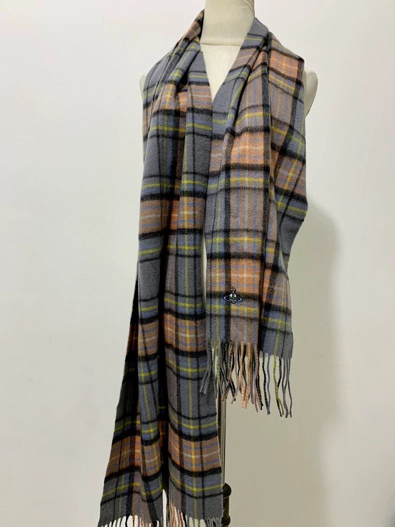 Vivienne Westwood Vivienne Westwood Color and pattern checkered wool scarf Size ONE SIZE - 3 Thumbnail