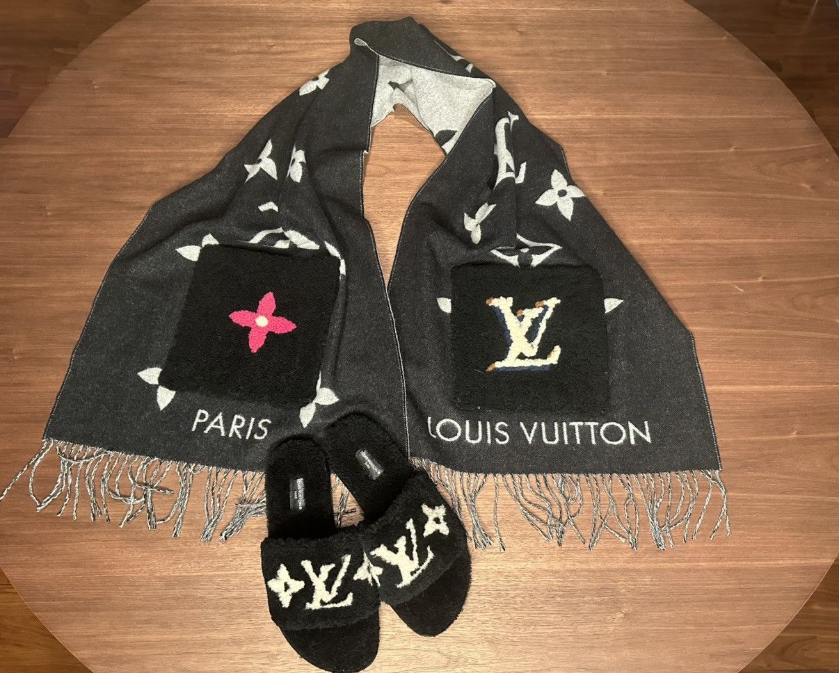 Louis Vuitton LOUIS VUITTON Echarpe Reykjavik Scarf Shearling Pockets Size ONE SIZE - 3 Thumbnail
