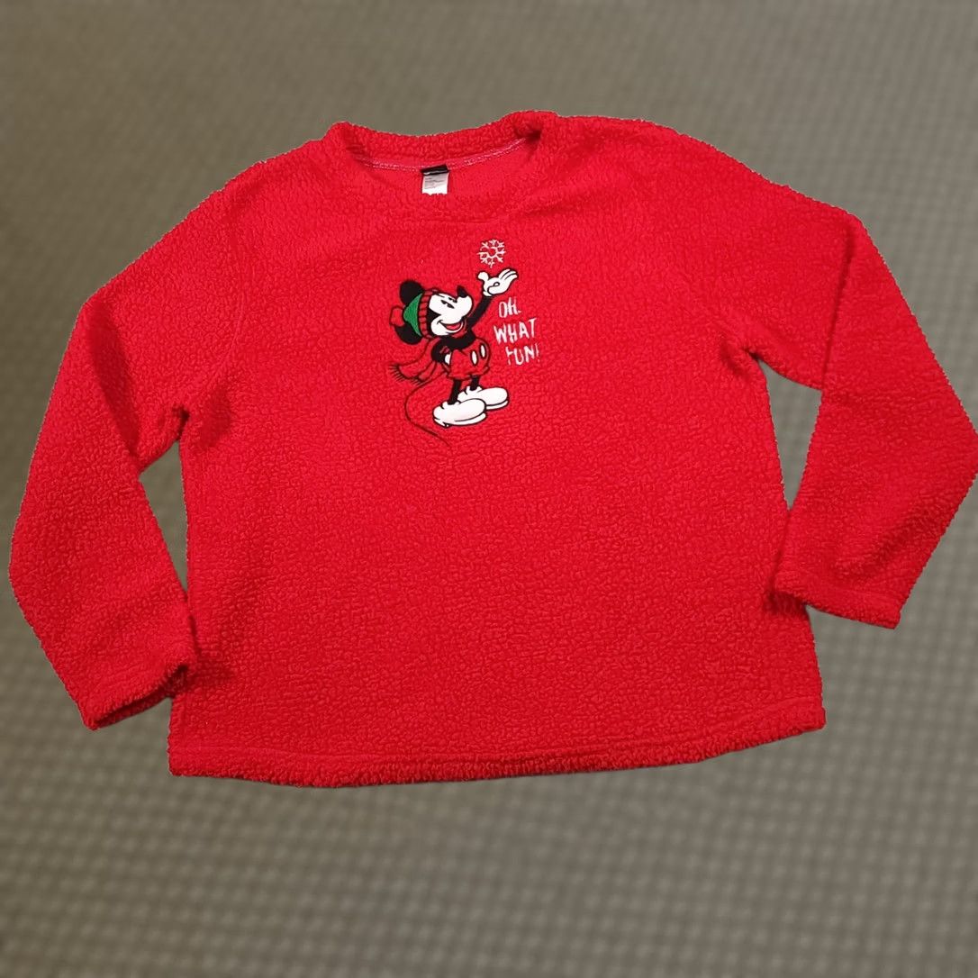 Disney Disney Mickey Mouse Sleepwear Sherpa Shirt - Red - Women's Large 12-14 - Pajama Top - Disney Wall-Era Cartoon Christmas Theme Size L / US 10 / IT 46 - 1 Thumbnail
