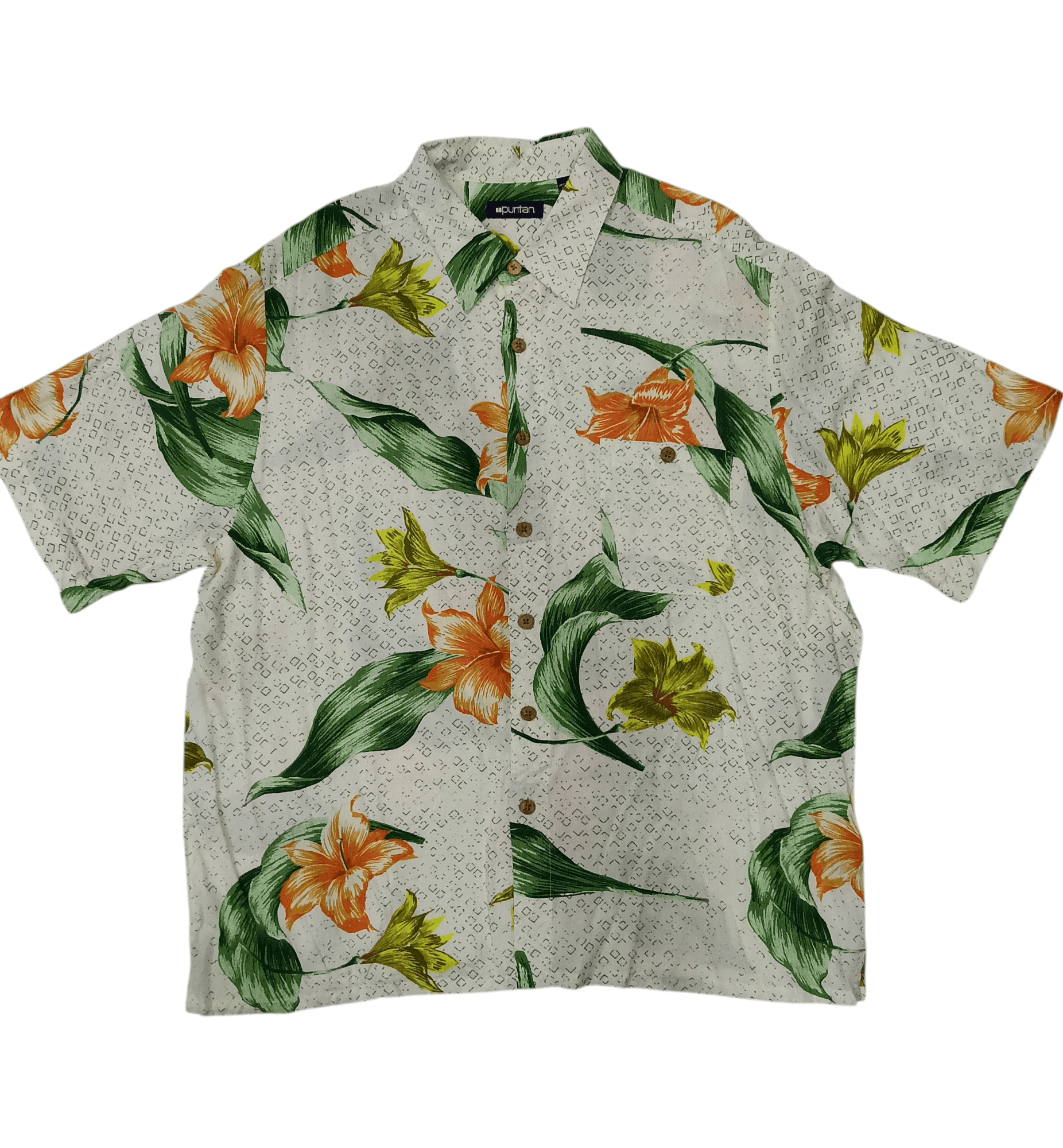 Puritan Puritan Hawaii 100 Rayon Shirt Button (S296) Size US XL / EU 56 / 4 - 1 Thumbnail