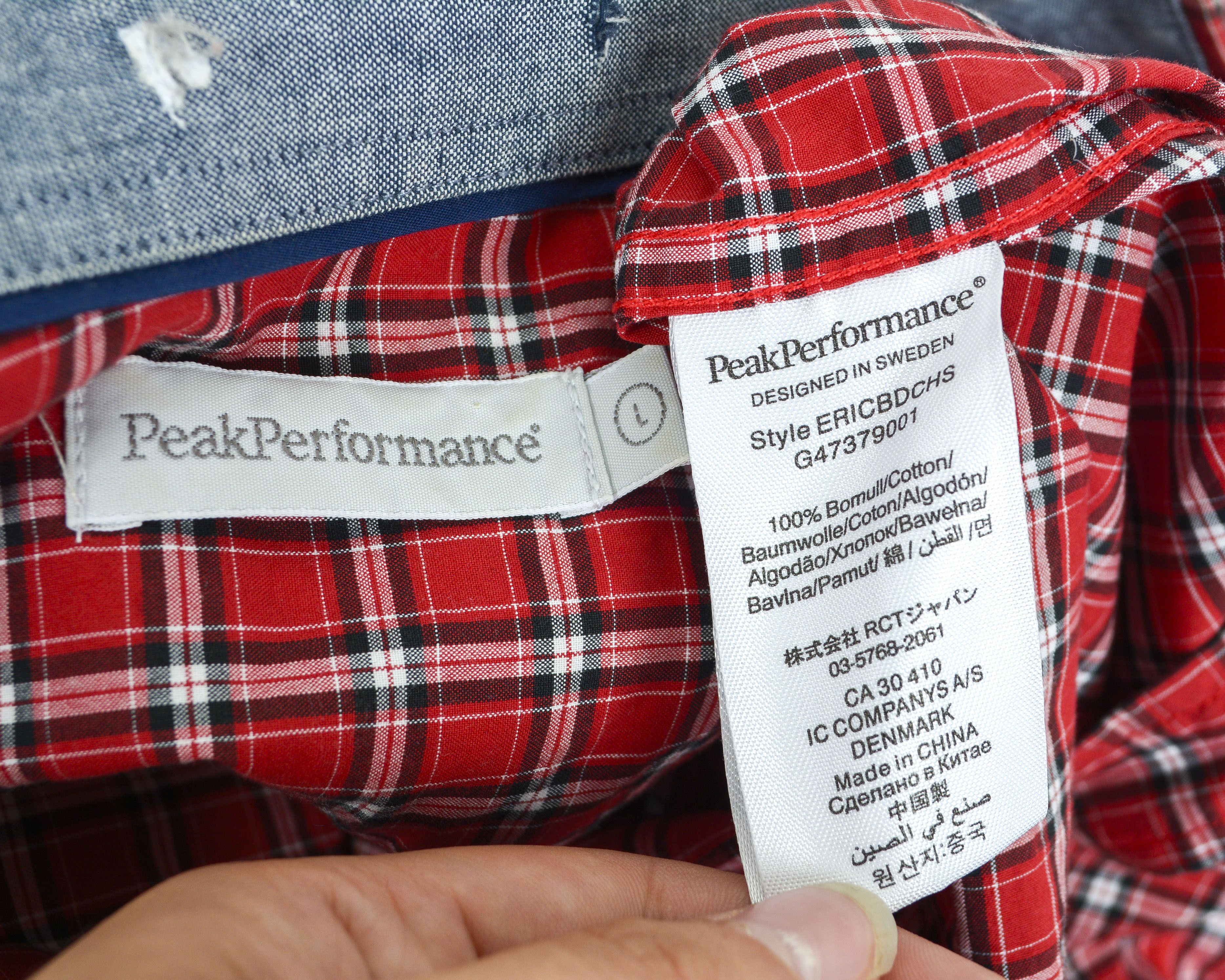 Peak Performance Casual Shirt Check Tartan Long Sleeve Button Cotton Size US L / EU 52-54 / 3 - 2 Thumbnail
