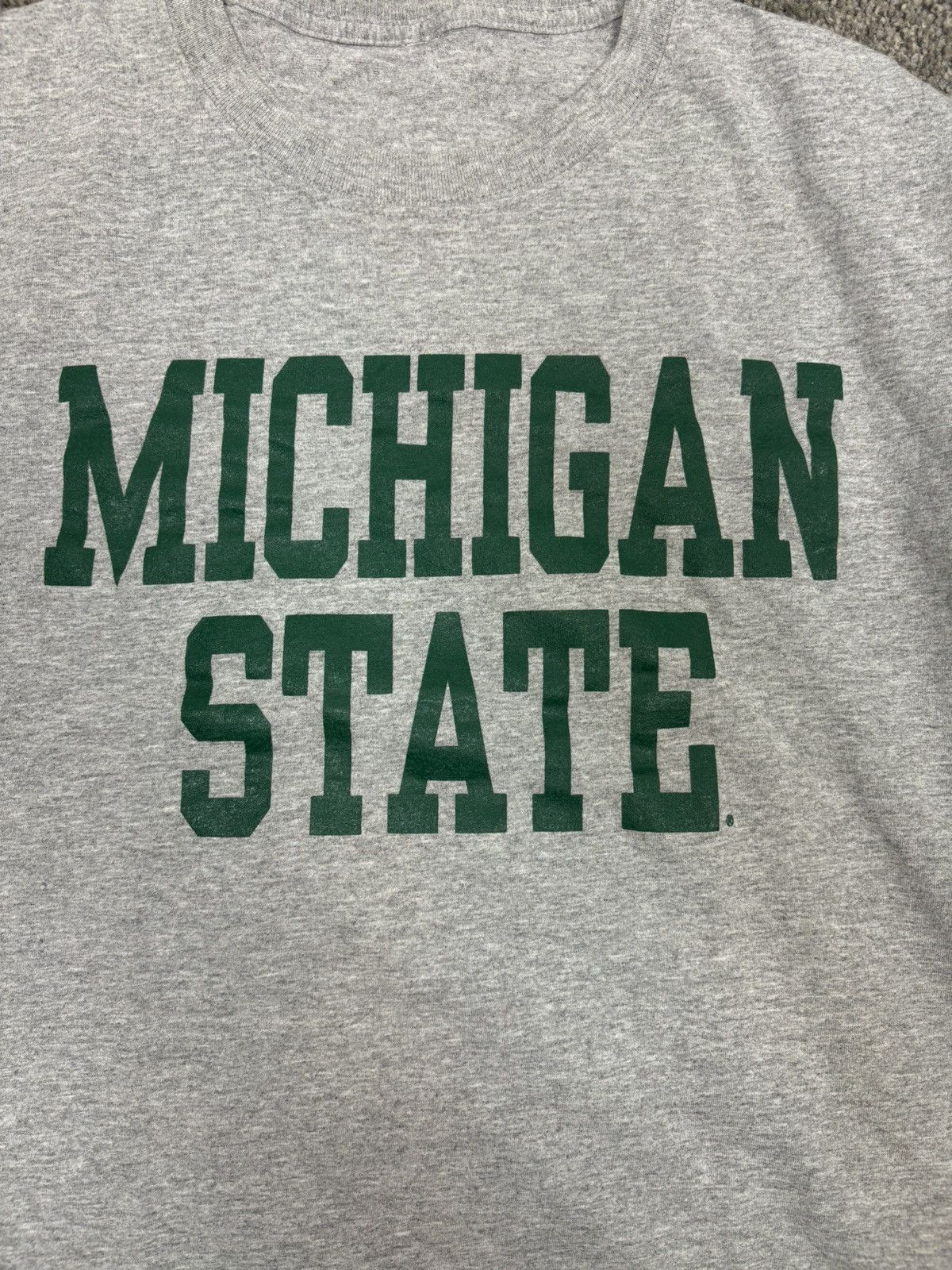 Vintage Gray msu michigan state spellout tshirt Size US L / EU 52-54 / 3 - 2 Thumbnail