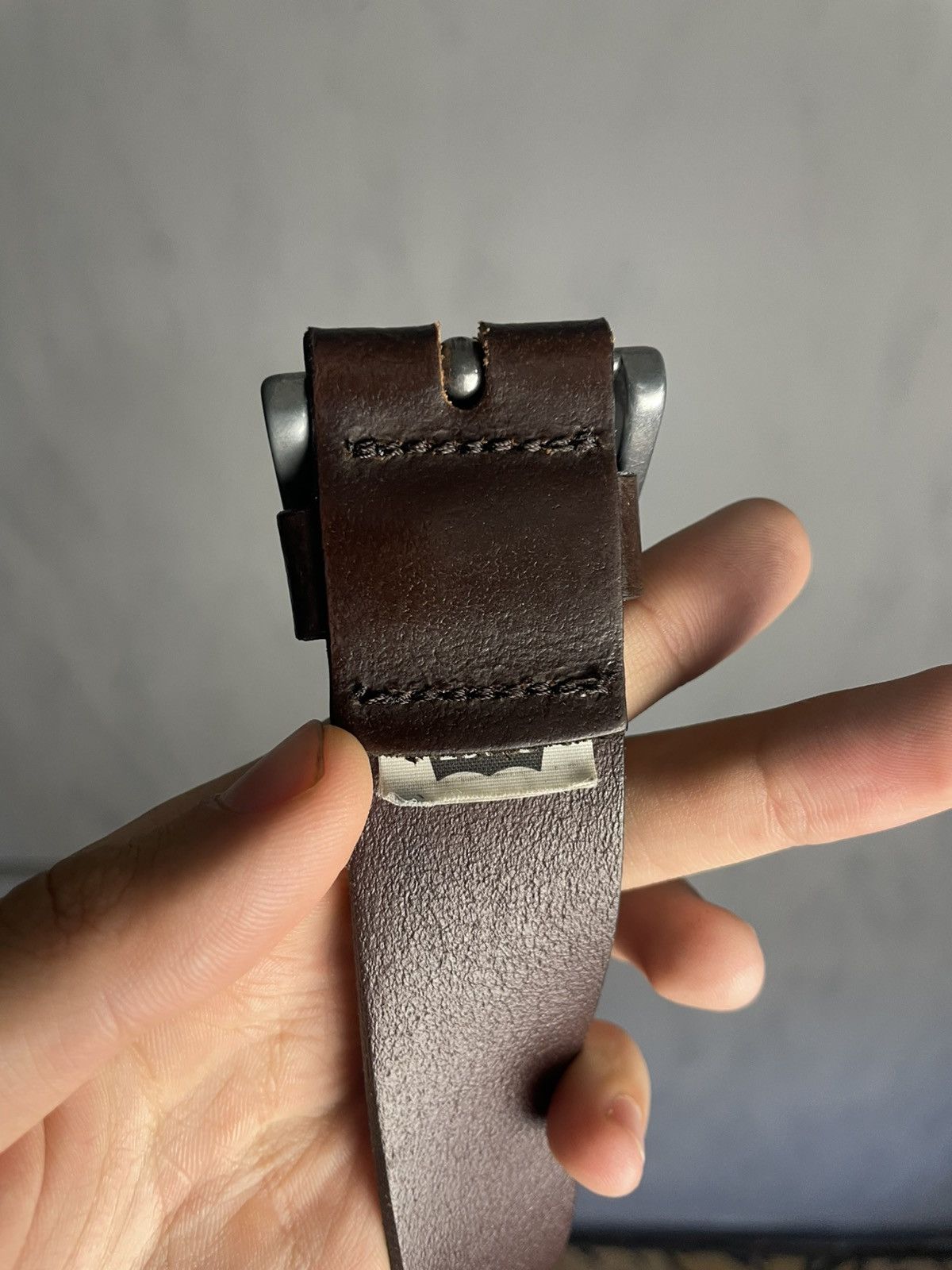 Levi's Vintage Levis Leather belt made in Italy Size 32 - 3 Thumbnail