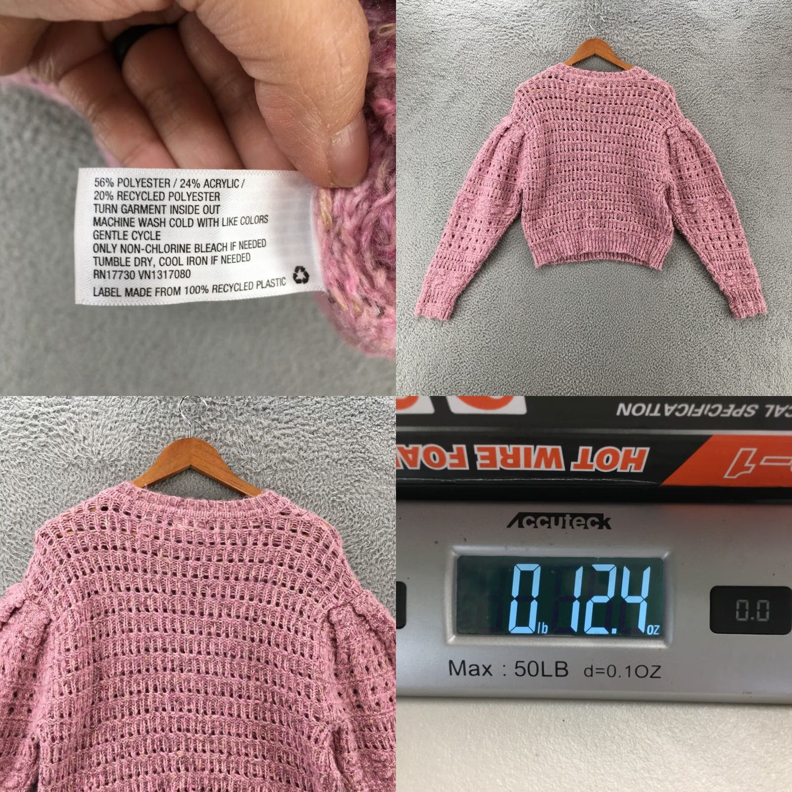 Vintage Universal Thread Cropped Sweater Womens XS Pink Knitted Pullover Long Sleeve Shirt Pullover Casual Knit Autumn Fall Womens XS Pink Size XS / US 0-2 / IT 36-38 - 8 Thumbnail