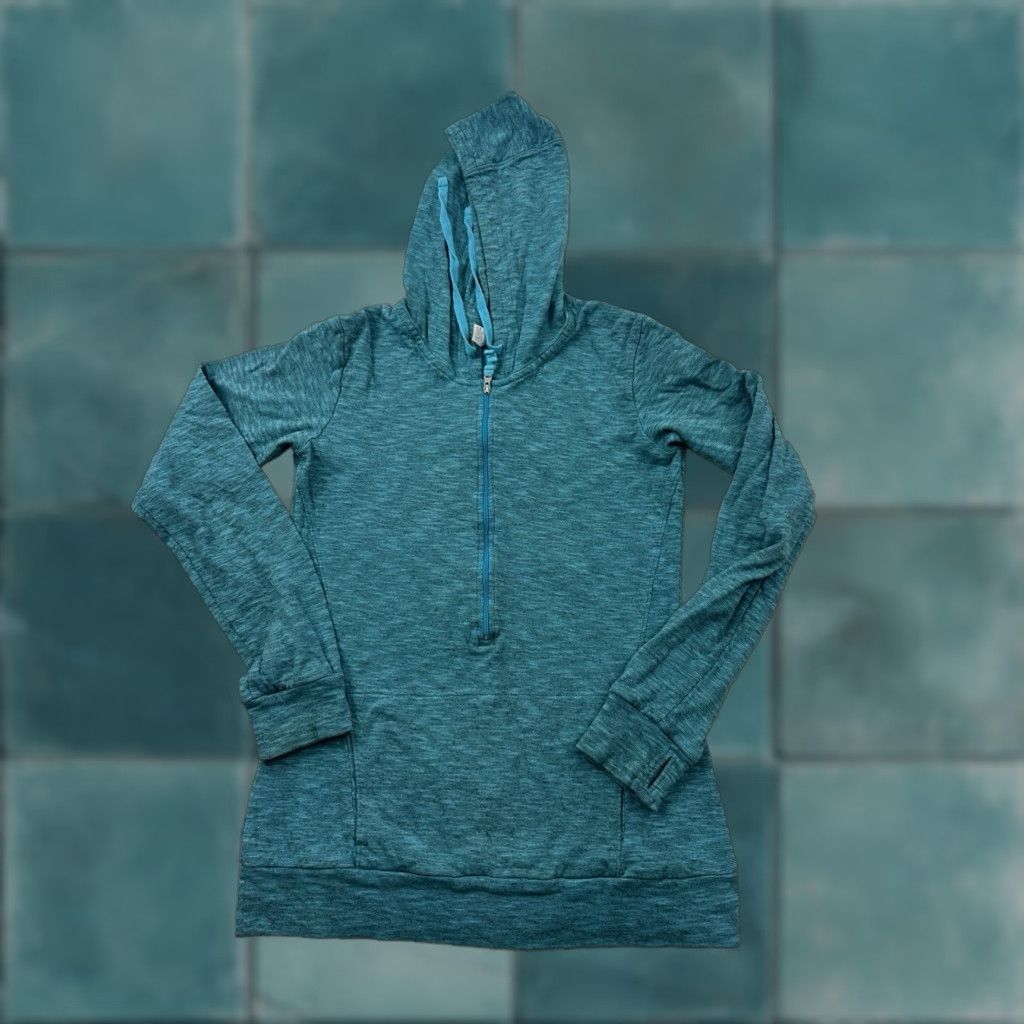 Vintage Lucy Hoodie Sweatshirt Womens XS Green 1/2 Zip Pullover Thumb Holes Hoodie Pullover 1/2 Zip Green Womens XS Thumb Holes Lucy Hoodie Sweatshirt Size XS / US 0-2 / IT 36-38 - 1 Thumbnail