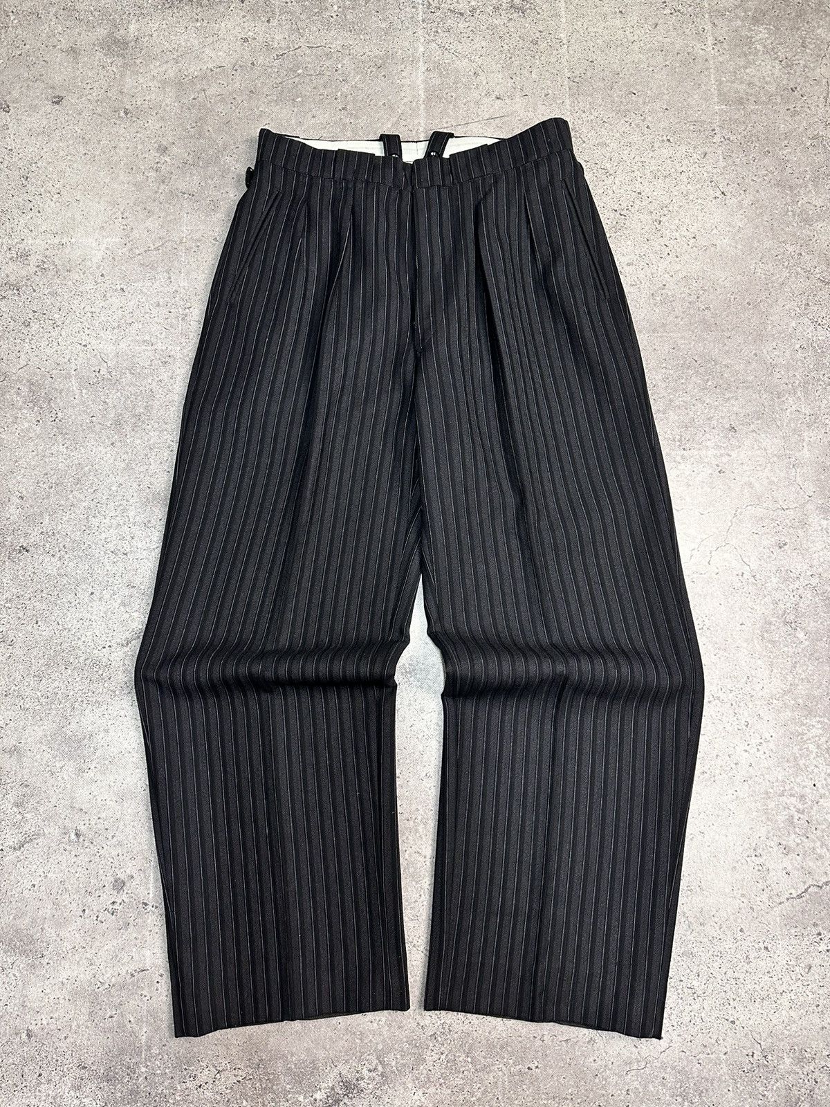 Marithe + Francois Girbaud Military 80s France Pleated Black Pants Avantgarde Style Size US 34 / EU 50 - 2 Thumbnail