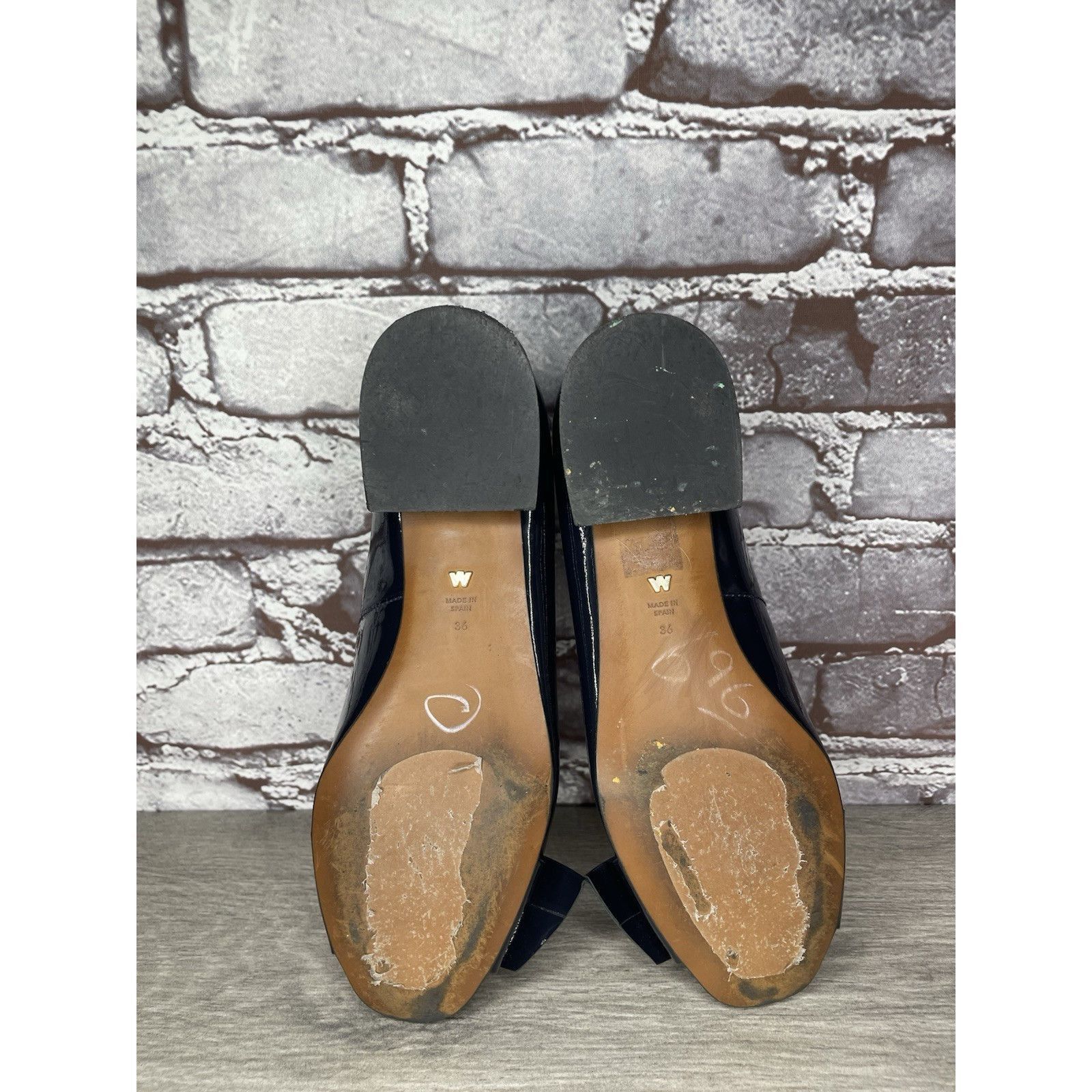 Whistles Whistles Navy Blue Patent Buckle Strap Pumps Block Heels Wo Size US 5.5 / IT 35.5 - 22 Thumbnail