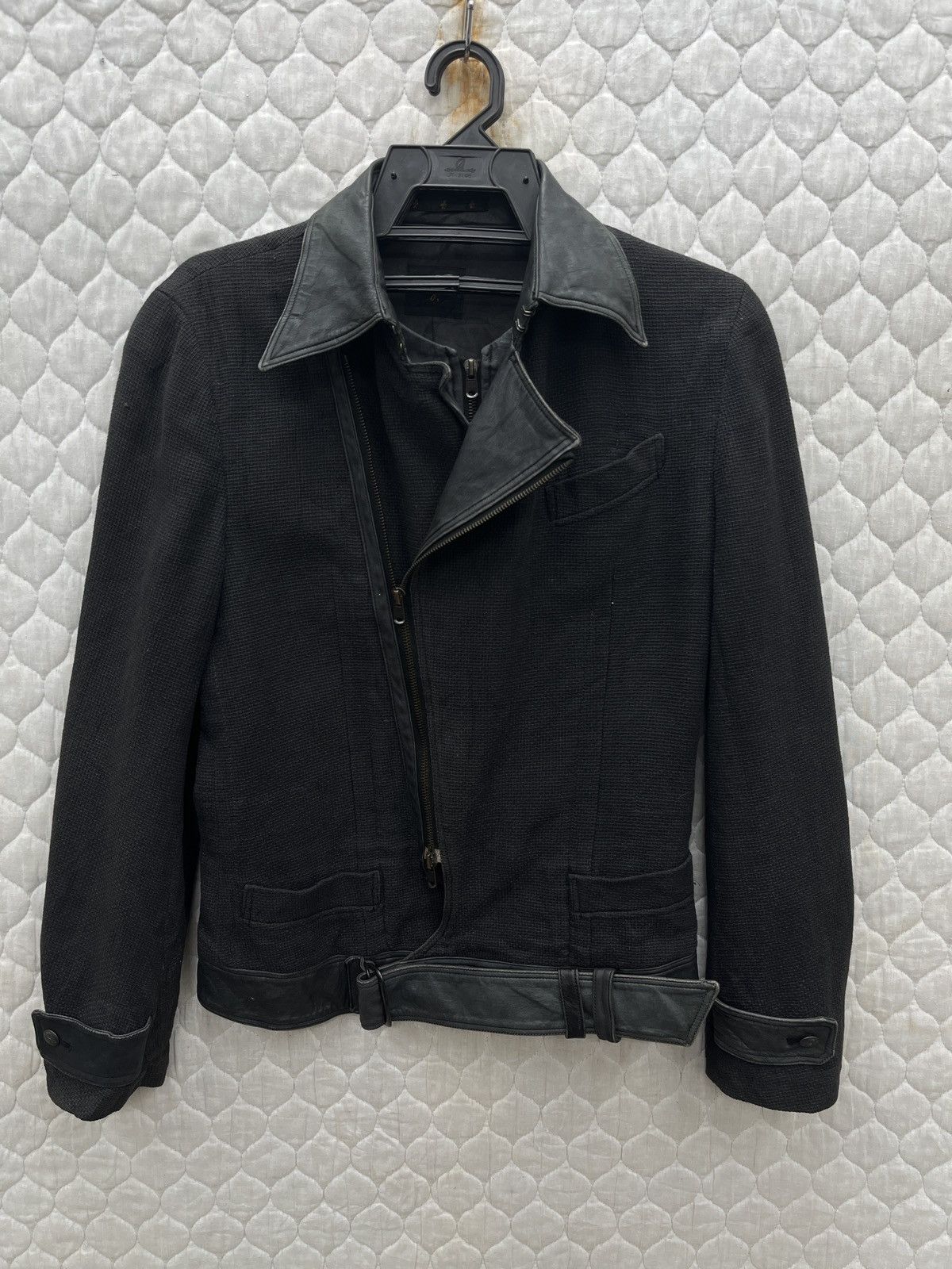 14th Addiction 🔥🔥ATO MATSUTOMO ASYMMETRICAL COTTON LEATHER BIKER JACKET Size S / US 4 / IT 40 - 2 Thumbnail