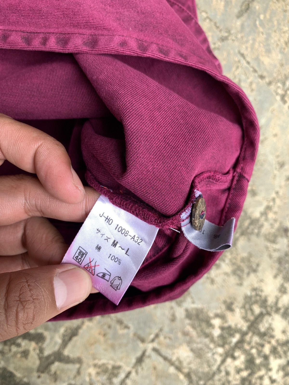 Japanese Brand × Vintage 2000s Mr Michiko Burgundy Wash Crop Back Button Vest Size US L / EU 52-54 / 3 - 7 Thumbnail