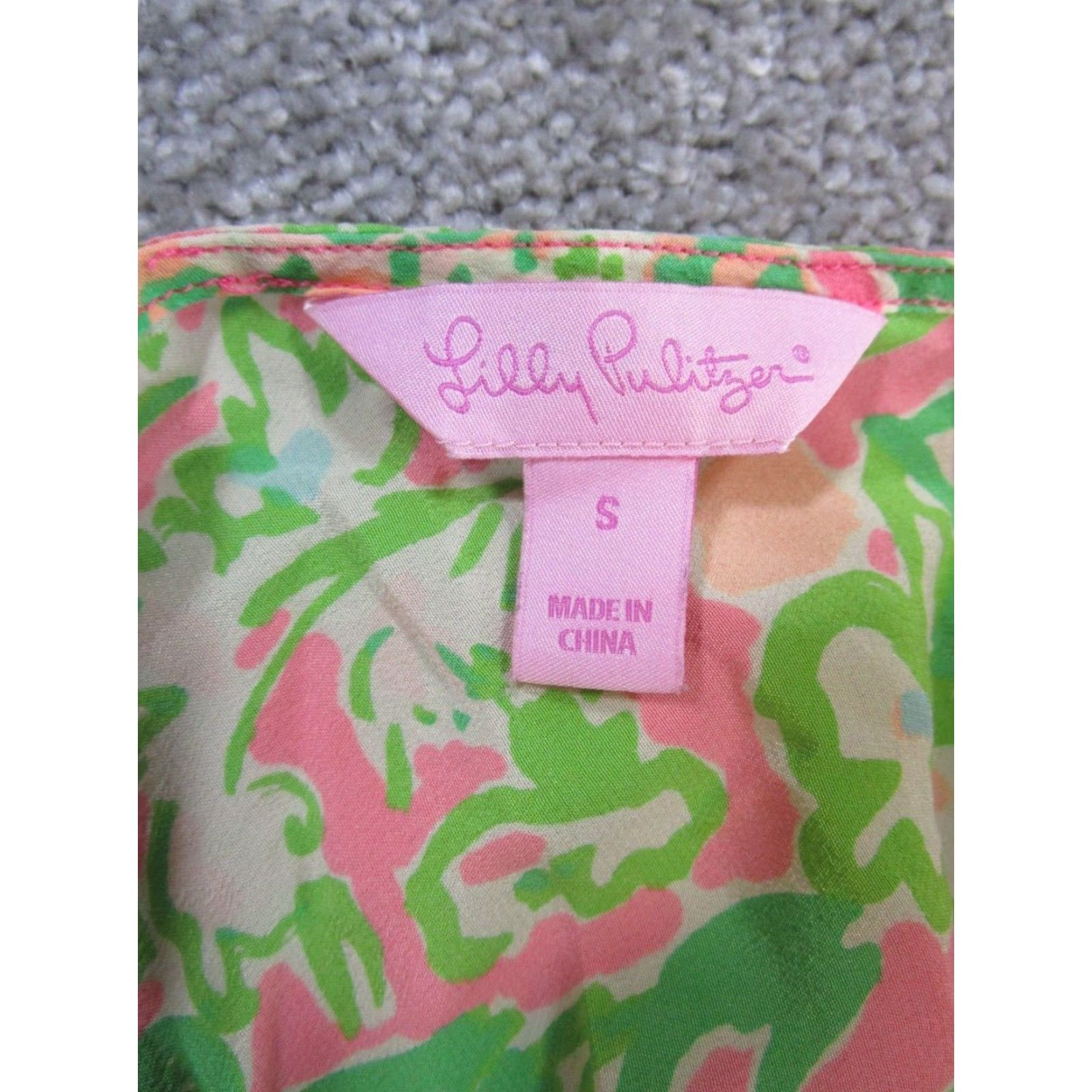 Lilly Pulitzer Lilly Pulizter Top Womens Small Pink Green Blue Floral Size S / US 4 / IT 40 - 3 Thumbnail