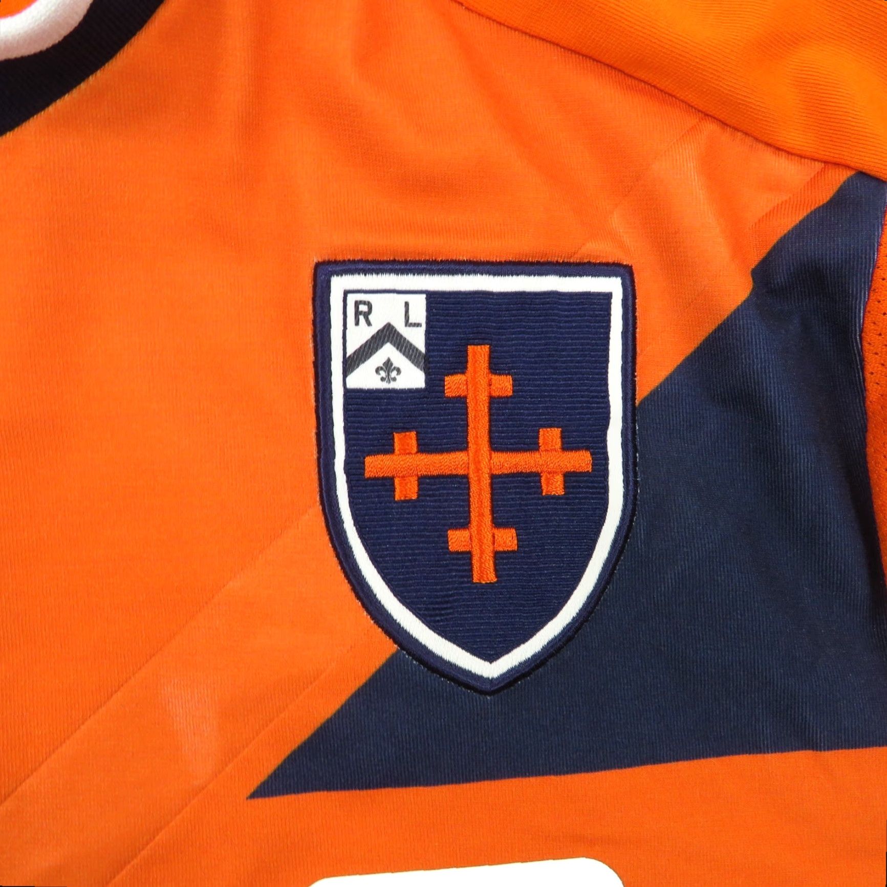 Vintage VINTAGE Polo Sport Shirt Mens M Orange Navy Jersey Crest Patch PSFC Soccer Size US M / EU 48-50 / 2 - 5 Thumbnail