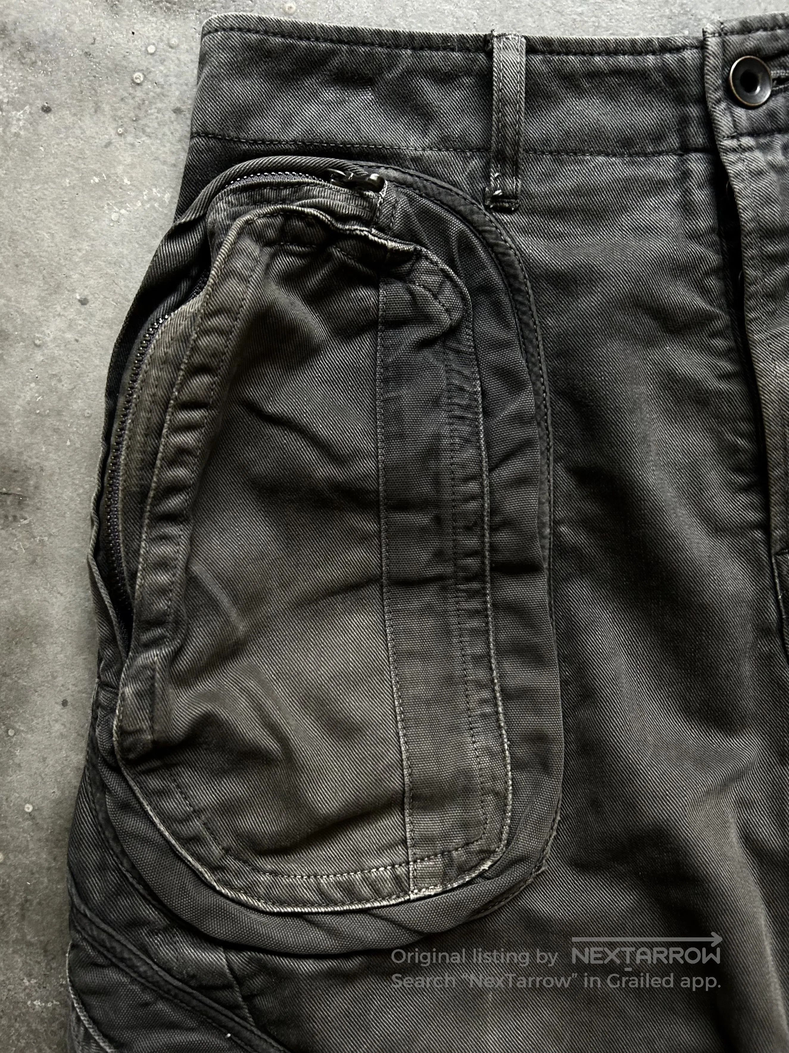 Julius Julius 10s Distressed Curved Cargo Pants. Size US 32 / EU 48 - 7 Thumbnail