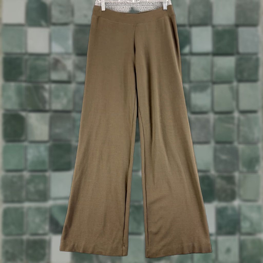 Vintage Soma Wide Leg Pants Womens Small Brown Pull On Loungewear Casual Knit Stretch Comfort Size 28" / US 6 / IT 42 - 1 Thumbnail
