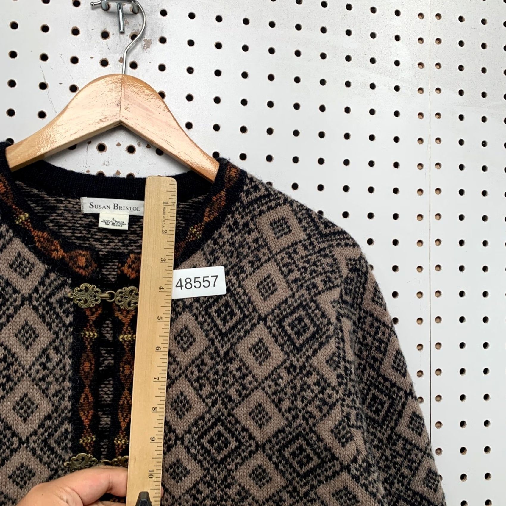 Vintage VINTAGE Susan Bristol Cardigan Sweater Womens Large Brown 90s Wool Metal Toggle Cardigan Womens Large Brown 90s Wool Metal Toggle Size L / US 10 / IT 46 - 7 Thumbnail