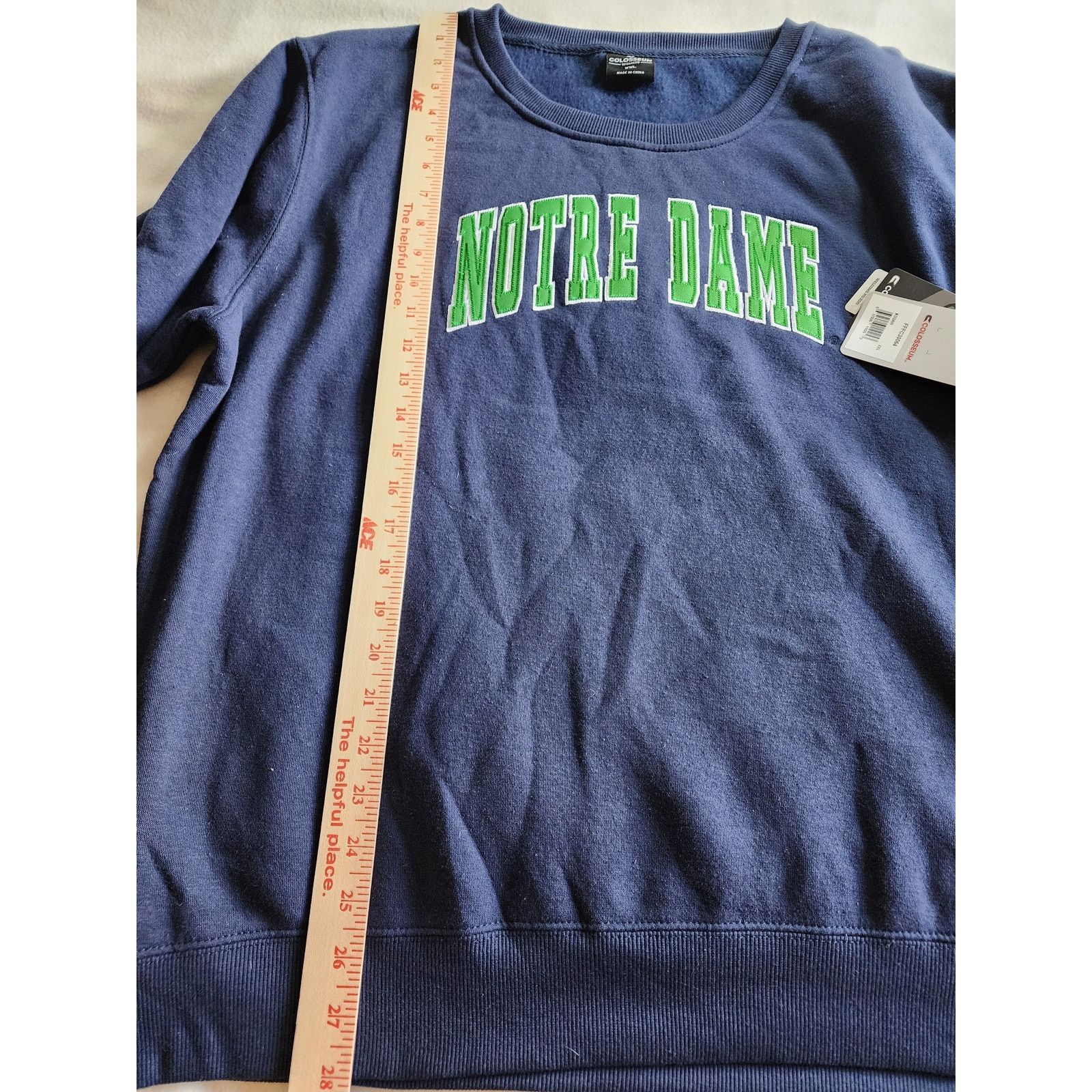 Colosseum Athletics Notre Dam Women's Sweatshirt XXL Colosseum Navy Green NWT Size XXL / US 16-18 / IT 52-54 - 7 Thumbnail