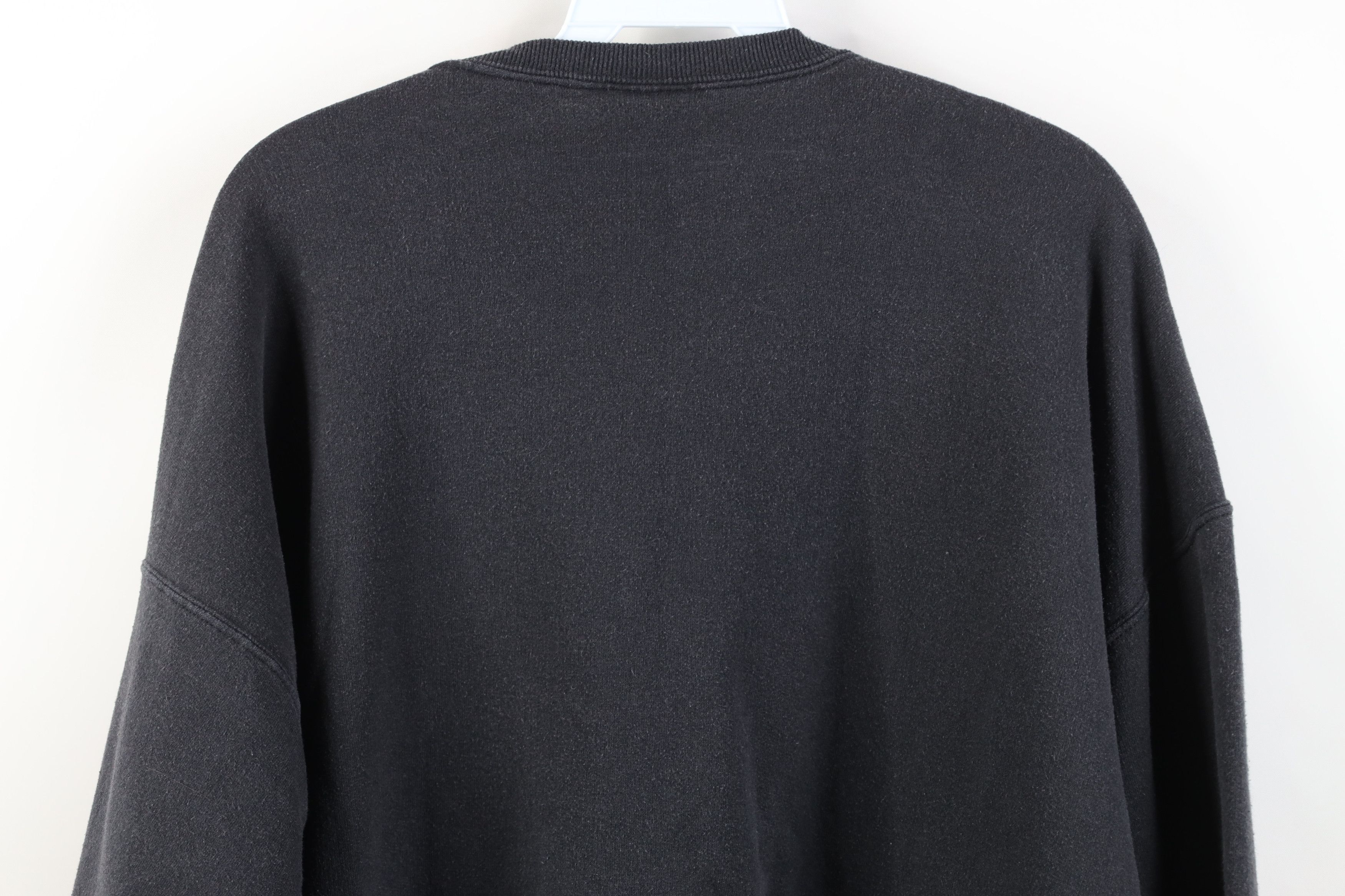 Vintage Vintage 90s Streetwear Faded Blank Crewneck Sweatshirt Black Size US XXL / EU 58 / 5 - 10 Thumbnail