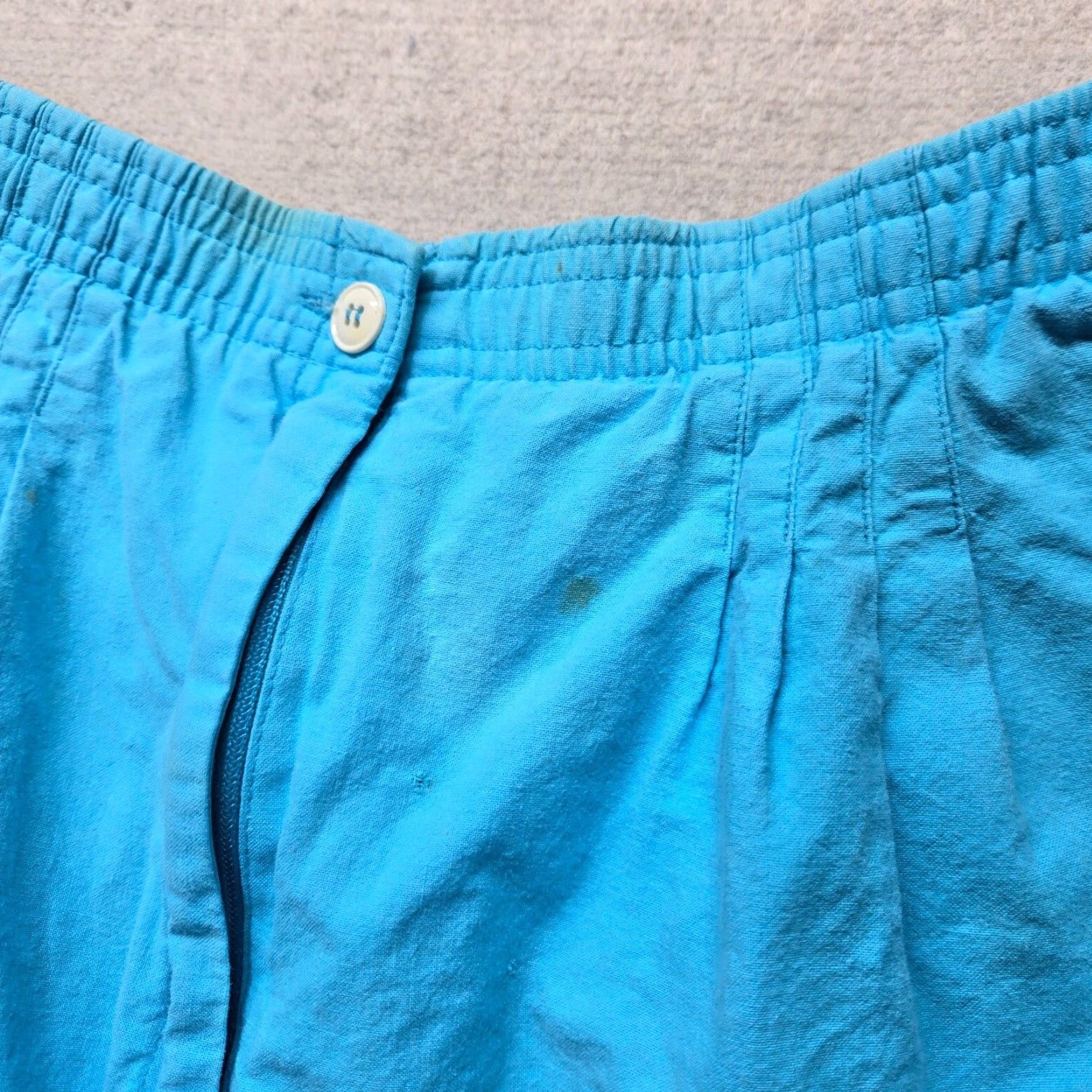 Vintage Korest Shorts Bermuda Adult Size 12 Light Blue Stretch Elastic Womens Size 34" / US 12 / IT 48 - 2 Thumbnail