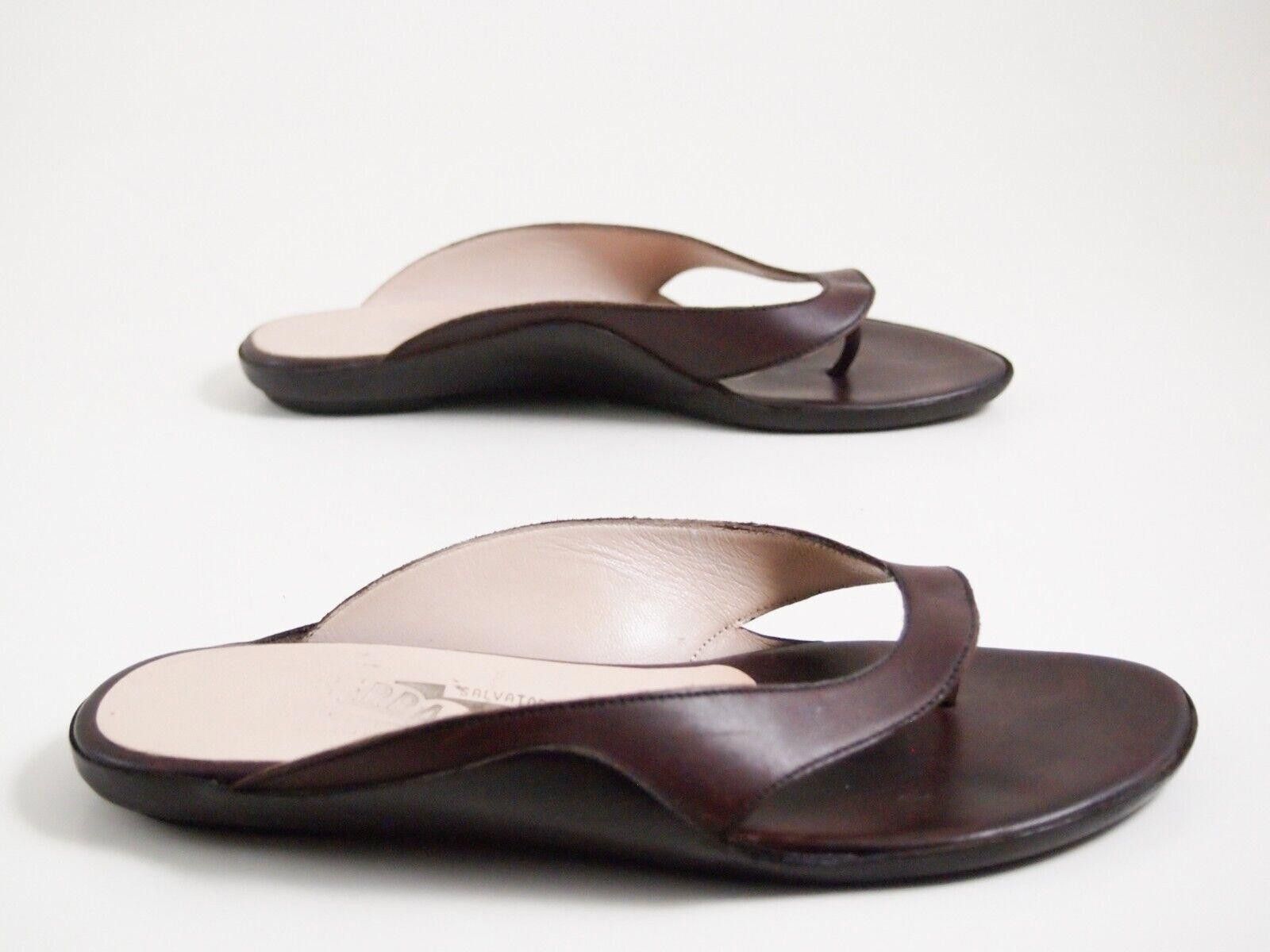Salvatore Ferragamo Ferragamo Thong Slide Sandals Brown Leather US 6 C EU 36 Size US 6 / IT 36 - 5 Thumbnail