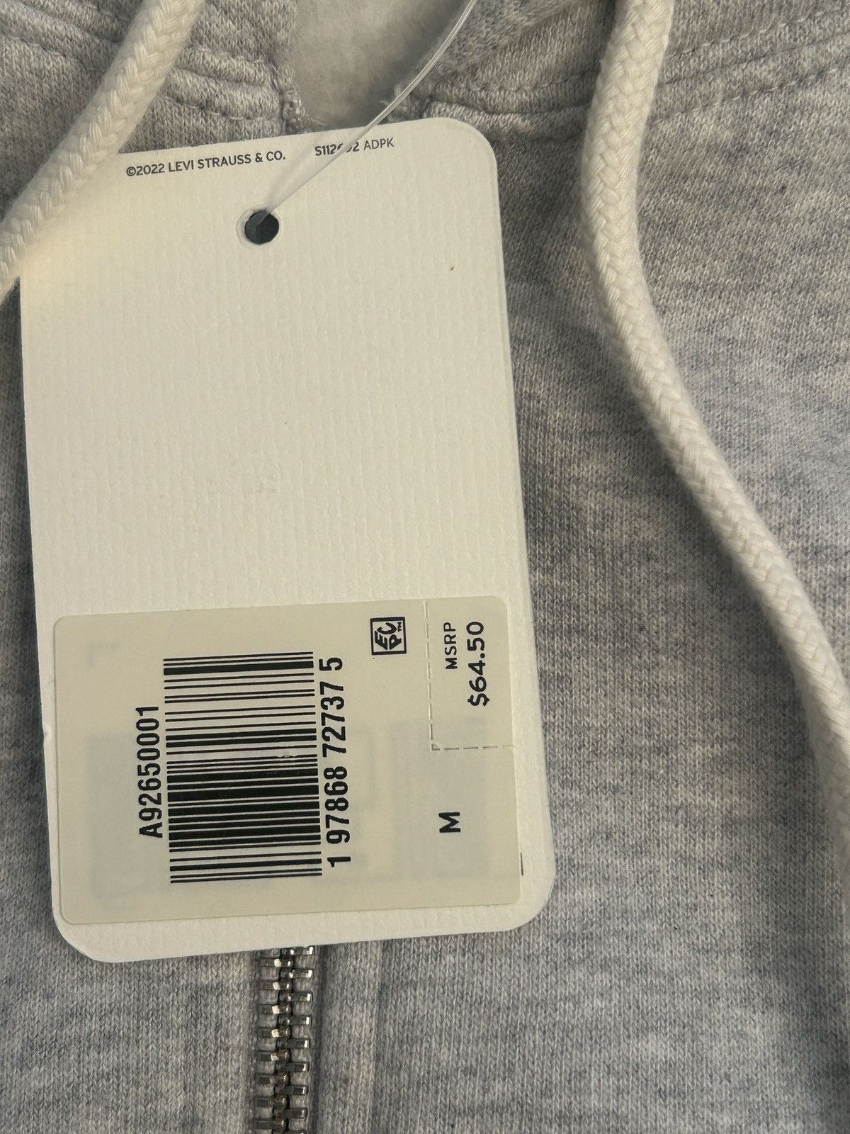 Levi's Levi's Authentic Full Zip Hoodie Sweatshirt Medium Grey Size US M / EU 48-50 / 2 - 3 Thumbnail