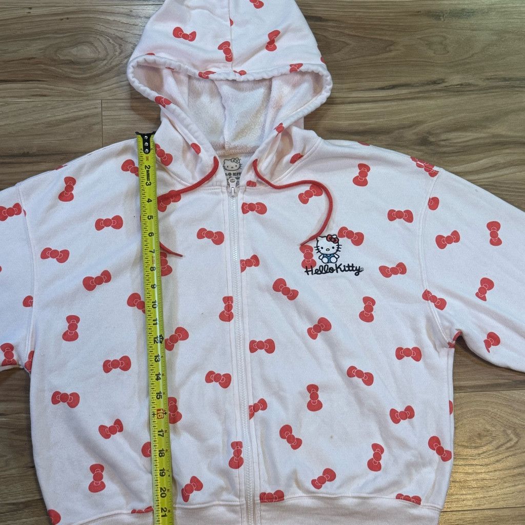 Other Hello Kitty Women’s XL Pink Zip Hoodie Bow Print Size XXL / US 16-18 / IT 52-54 - 8 Thumbnail