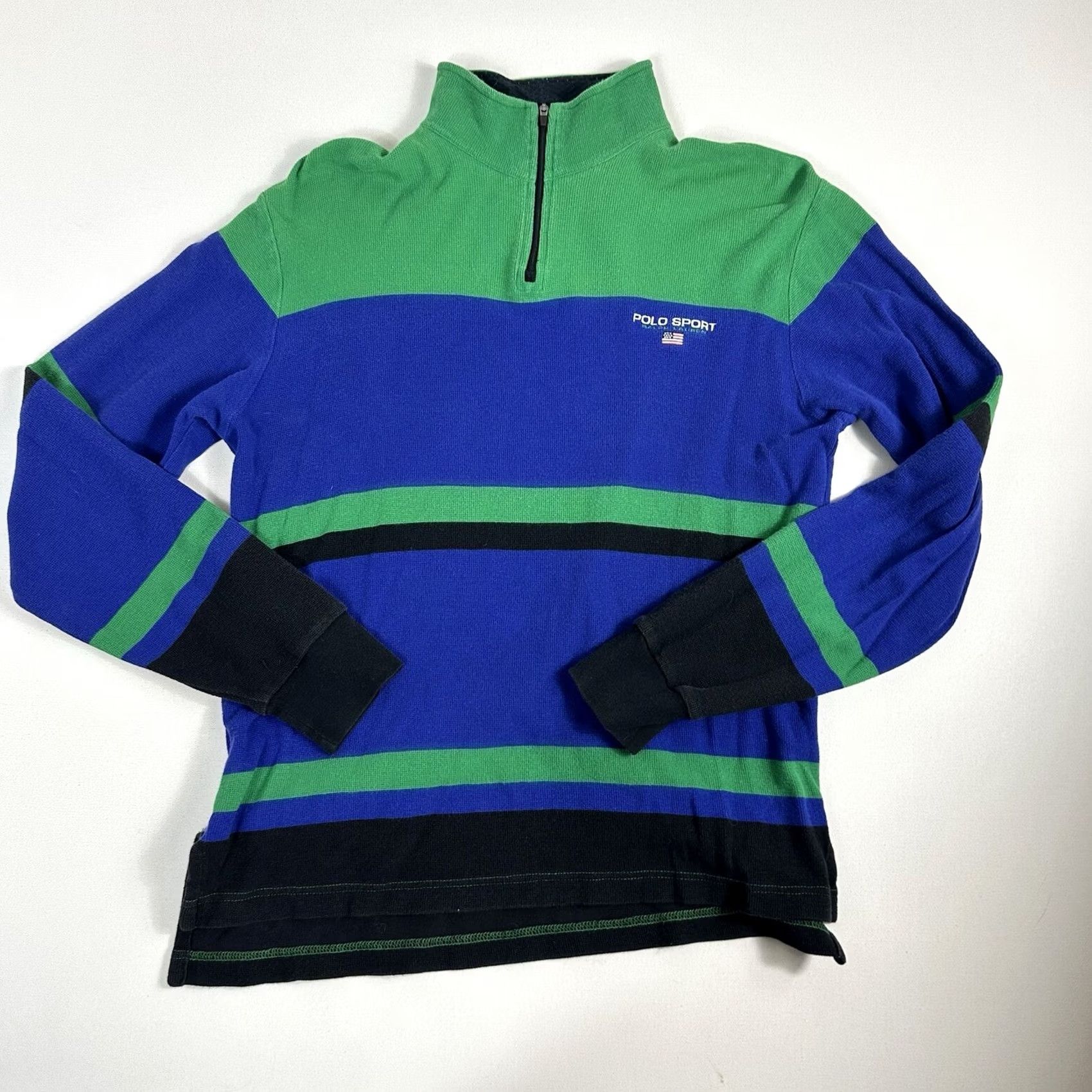 Vintage VINTAGE Polo Sport Sweatshirt 1/4 Zip Pullover Mens M Blue USA Size US M / EU 48-50 / 2 - 2 Thumbnail