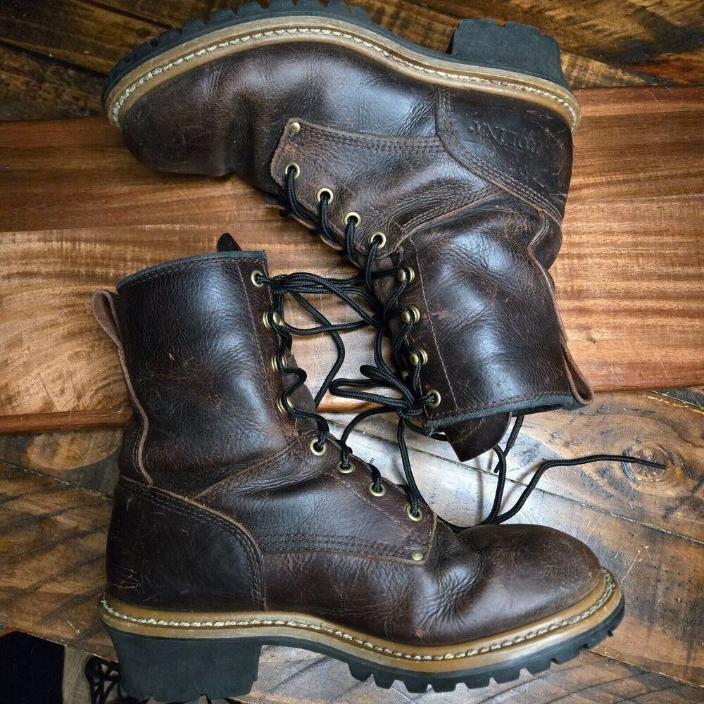 Carolina Herrera Carolina Elm Mens 8" SZ 9 Crazy Horse Leather Work Boot BB3 Size US 8 / EU 41 - 8 Thumbnail