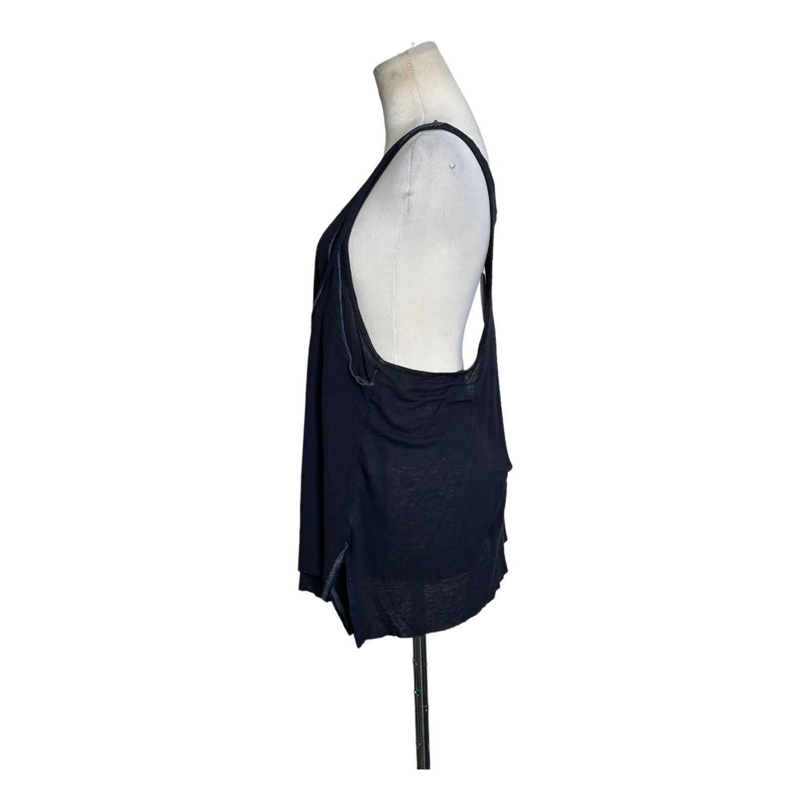 Free People We The Free black overlay racer back tank top size Small Size S / US 4 / IT 40 - 7 Thumbnail