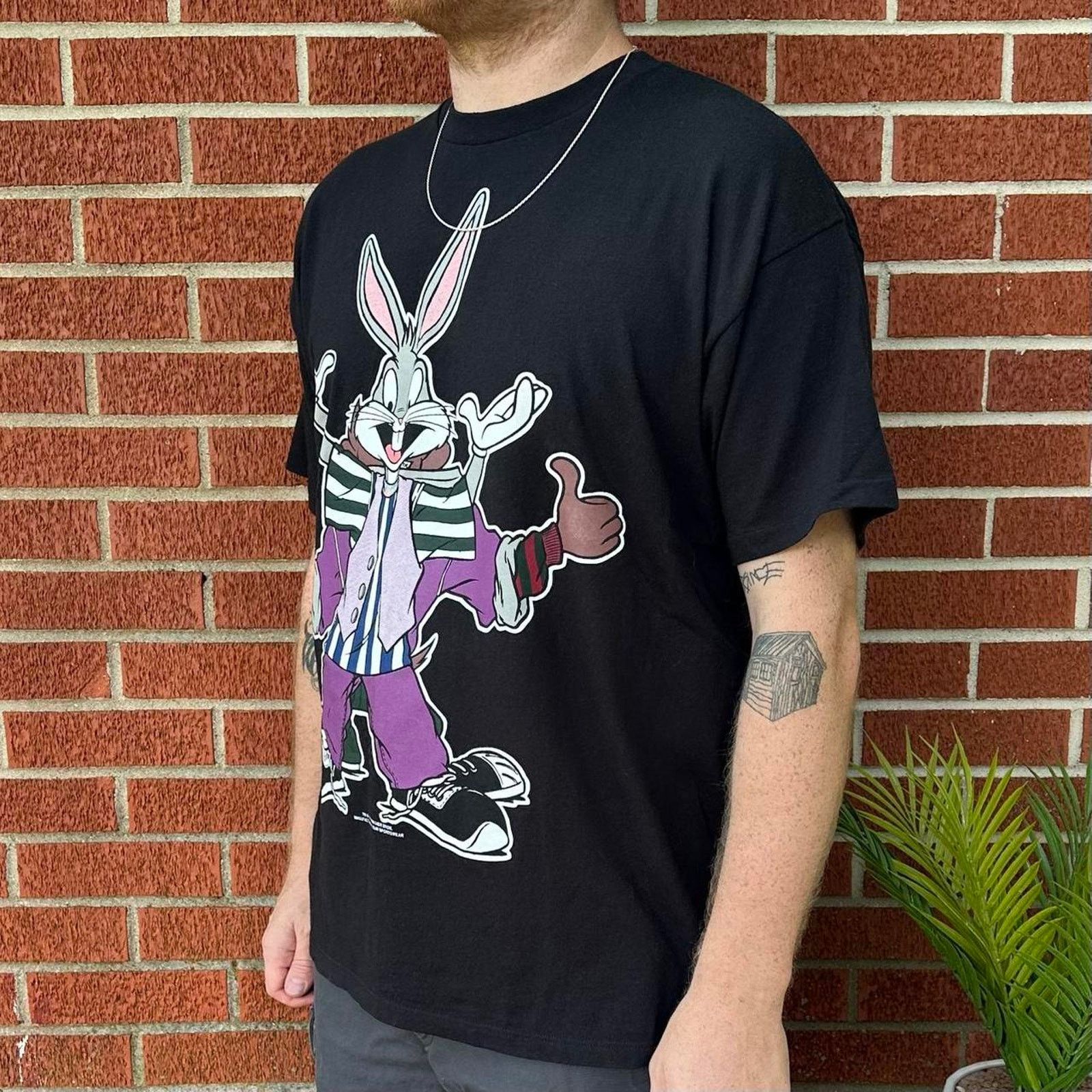 Warner Bros Vintage 1994 looney tunes bugs and taz double sided shirt Size US XXL / EU 58 / 5 - 3 Thumbnail