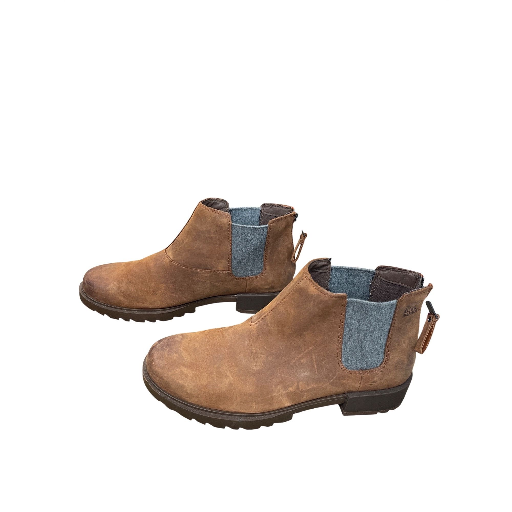 SOREL Sorel Womans brown leather ankle waterproof boots Sz 9.5 SKU Size US 9.5 / IT 39.5 - 3 Thumbnail
