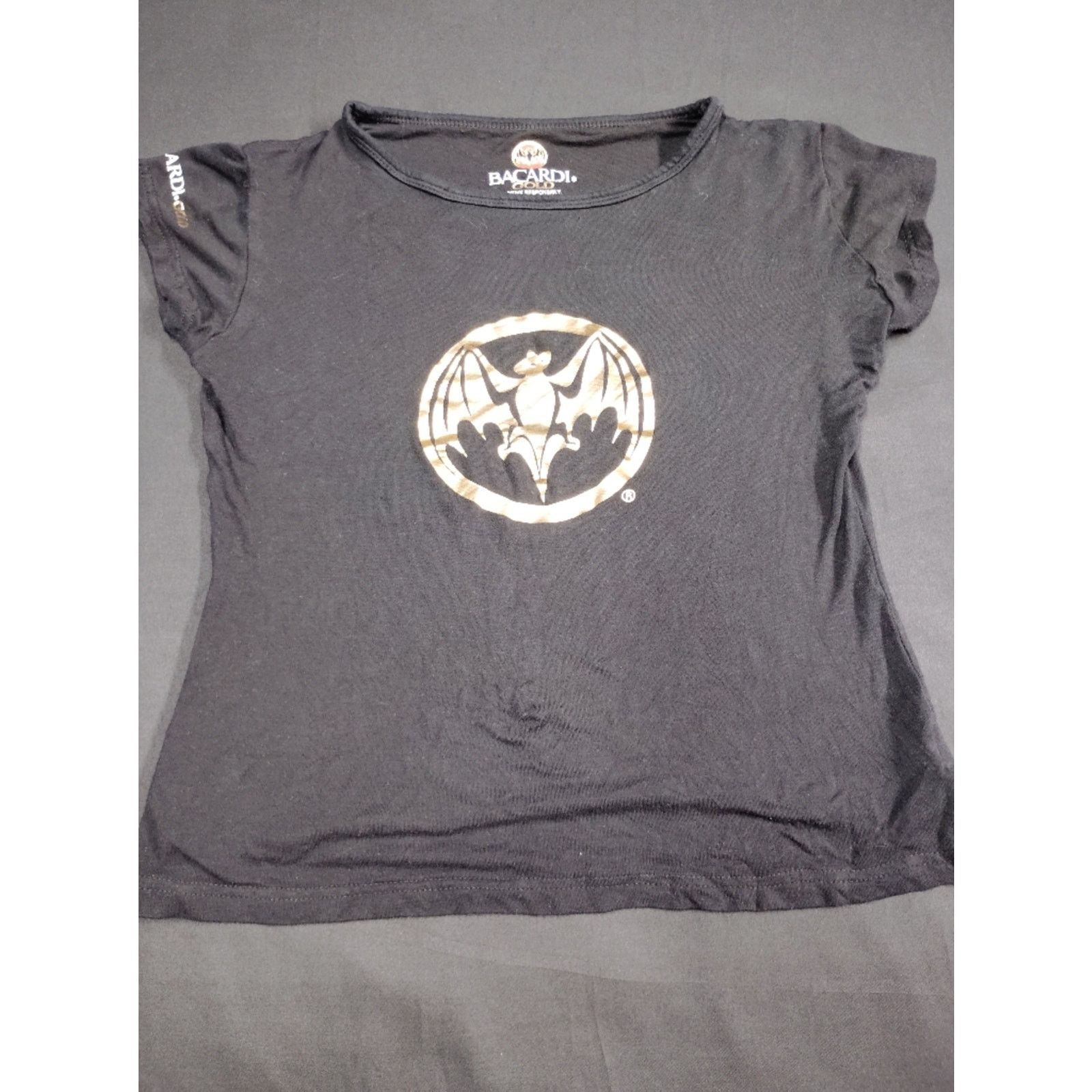 Bacardi Bacardi Black Tee with Gold Bat Logo Size S / US 4 / IT 40 - 1 Thumbnail