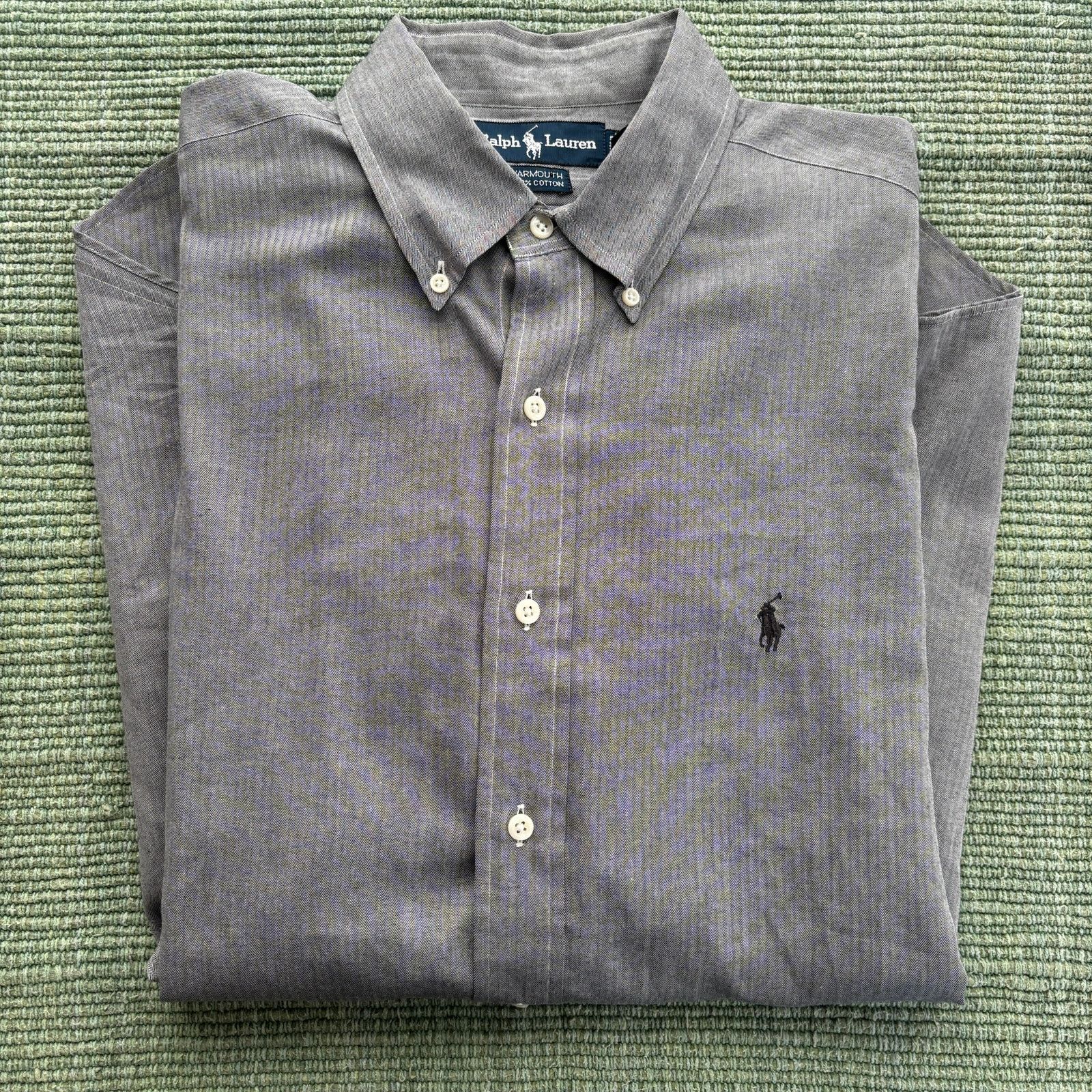 Ralph Lauren × Vintage Vintage Ralph Lauren Yarmouth Men's Cotton Button Up XL Size US XL / EU 56 / 4 - 1 Thumbnail