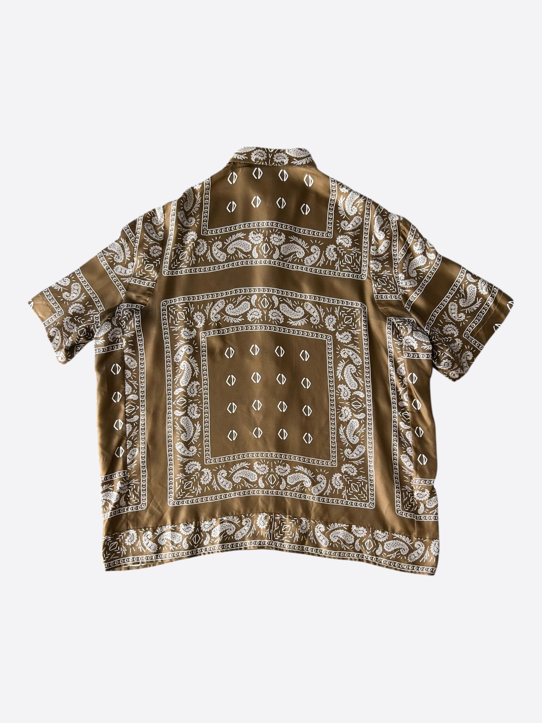 Dior Cactus Jack Brown Diamond Bandana Print Silk Button Up Shirt Size US XXL / EU 58 / 5 - 2 Thumbnail