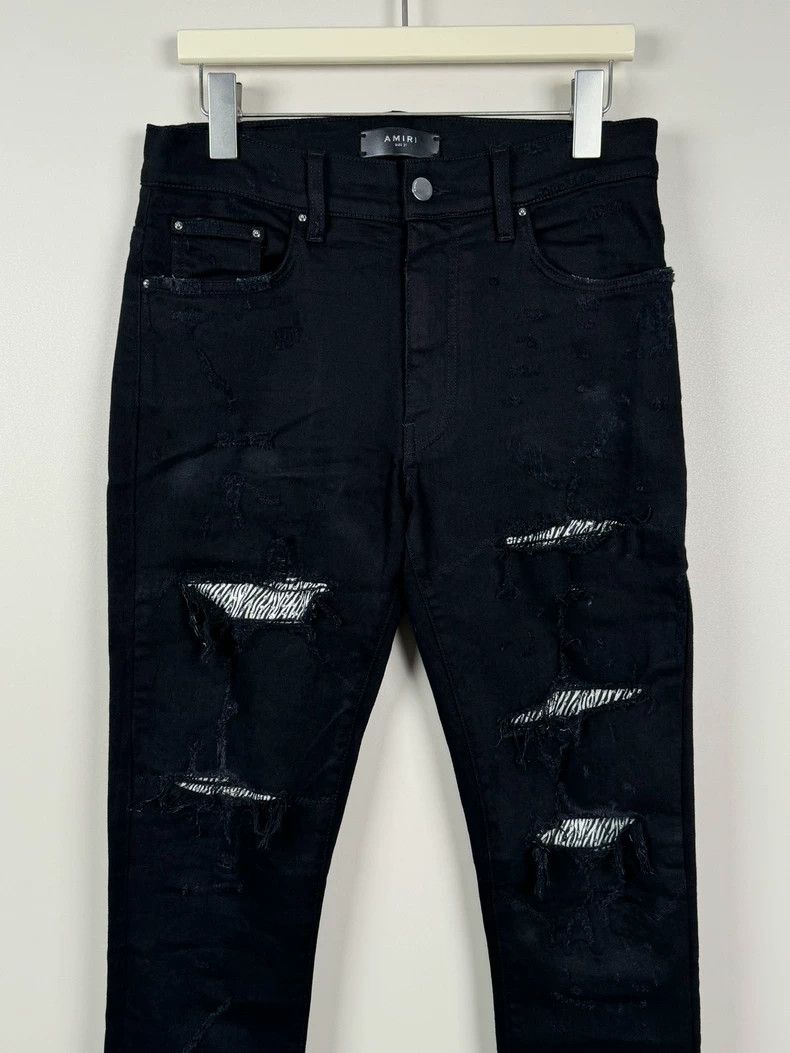 Amiri Zebra sequin destroys jeans 2501-Nextarrow