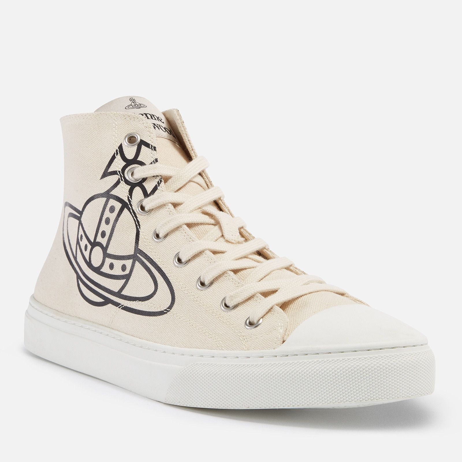 Vivienne Westwood o1y0525 Logo Hi-Top Sneakers in Beige Size US 8 / EU 41 - 2 Thumbnail