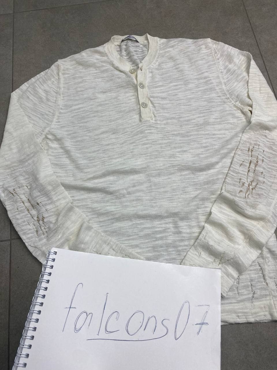 Daniele Alessandrini GREY Daniele Alessandrini Distressed Cotton Light Sweater Size US M / EU 48-50 / 2 - 2 Thumbnail