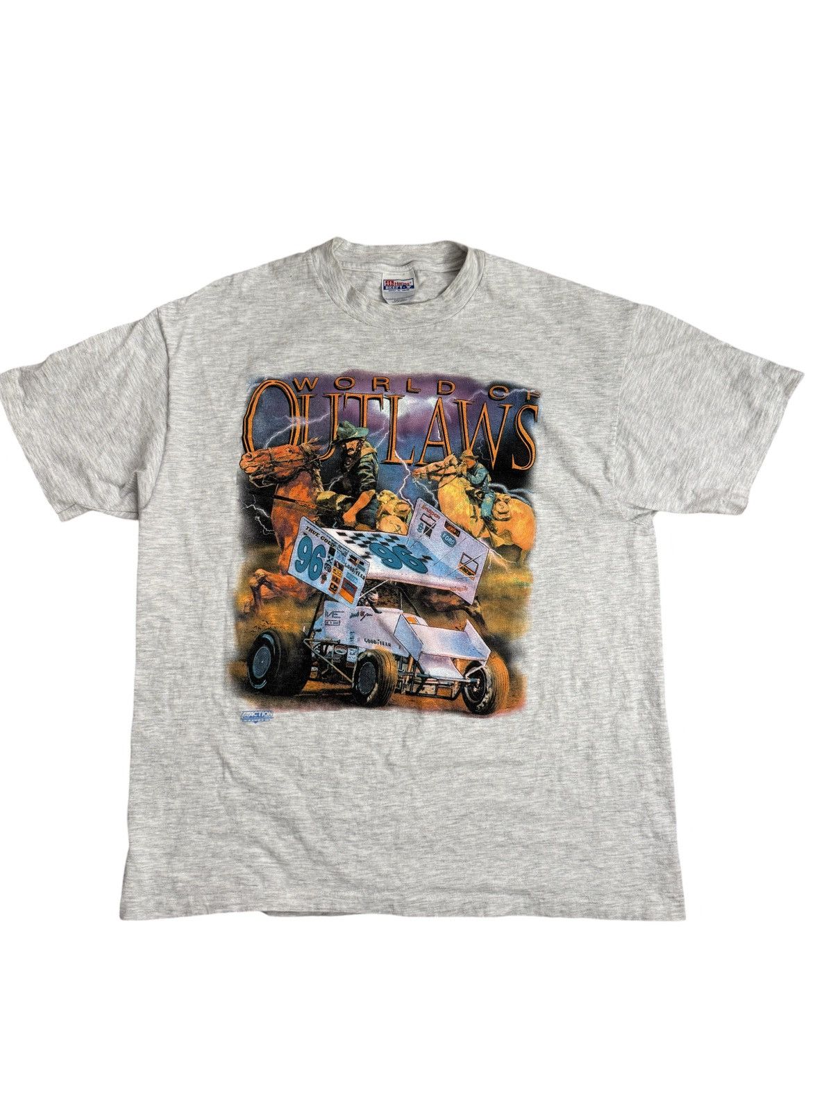 NASCAR 🔥1996 Vintage World of Outlaws Racing Printed T shirt Size US XL / EU 56 / 4 - 1 Thumbnail