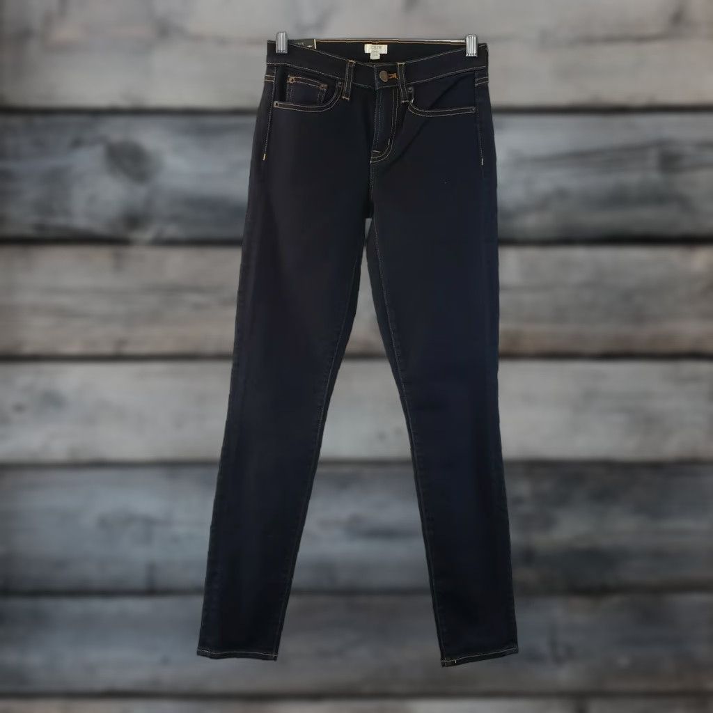 J.Crew J Crew Womens Mid Rise Skinny Jeans Sz 24 Blue Dark Wash Cotton Blend Denim Skinny 29 Inseam Mens Womens Girls Rules Size 42" / US 20 - 1 Thumbnail