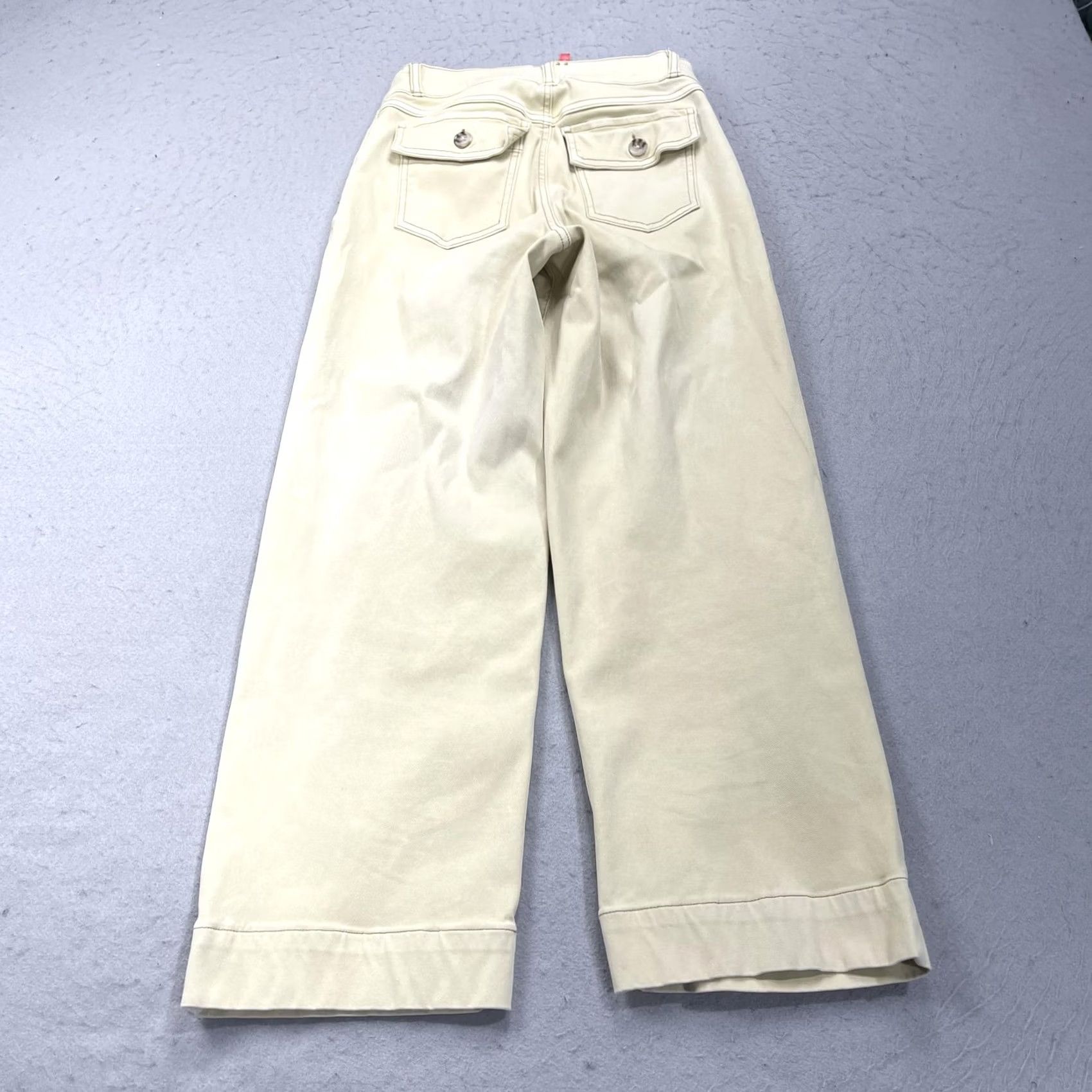 Spanx Spanx Pants Womens Small Beige Cropped Wide Leg Twill Pockets Relaxed Size 28" / US 6 / IT 42 - 7 Thumbnail