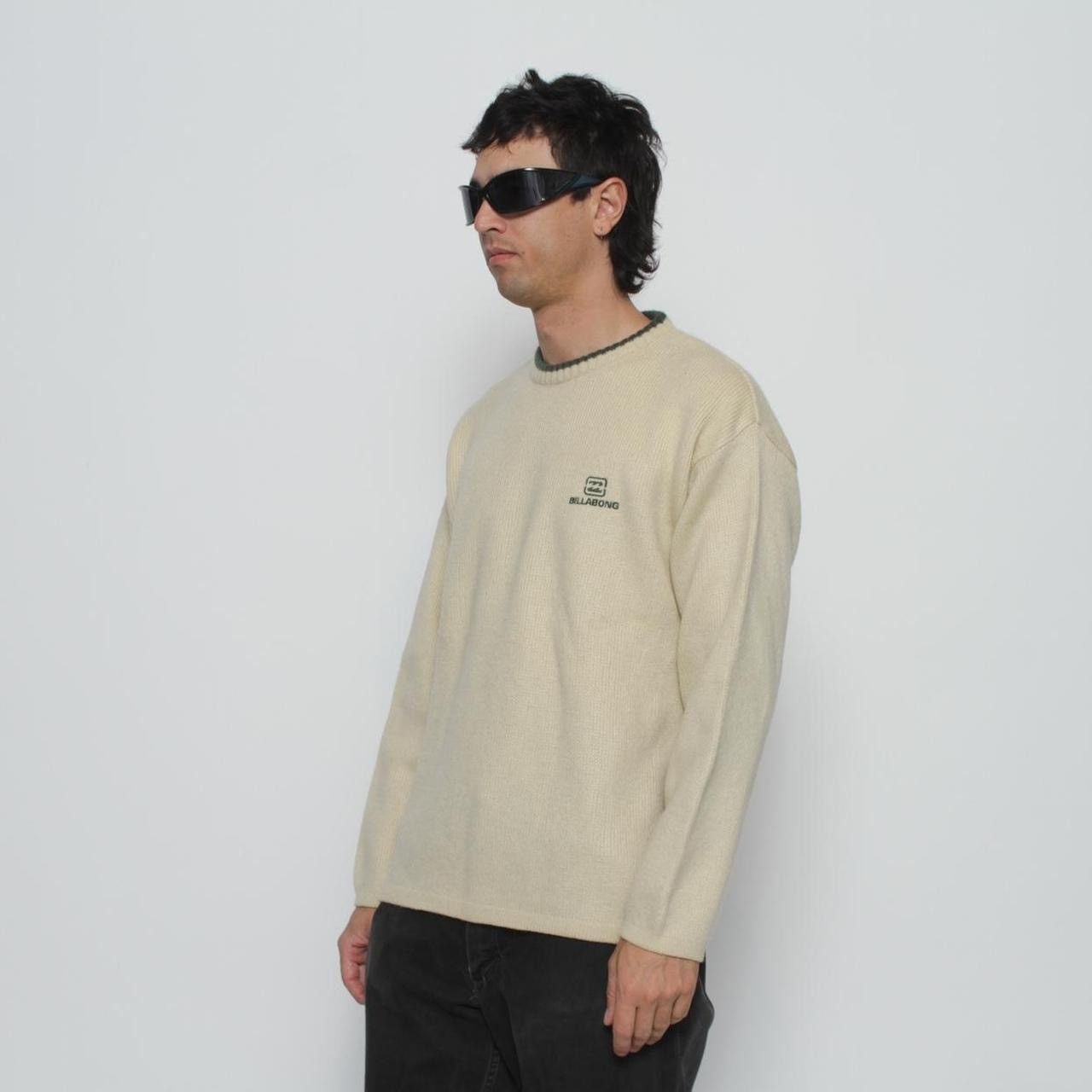 Vintage CREAM KNIT CREWNECK SWEATSHIRT BY BILLABONG Size US M / EU 48-50 / 2 - 2 Thumbnail