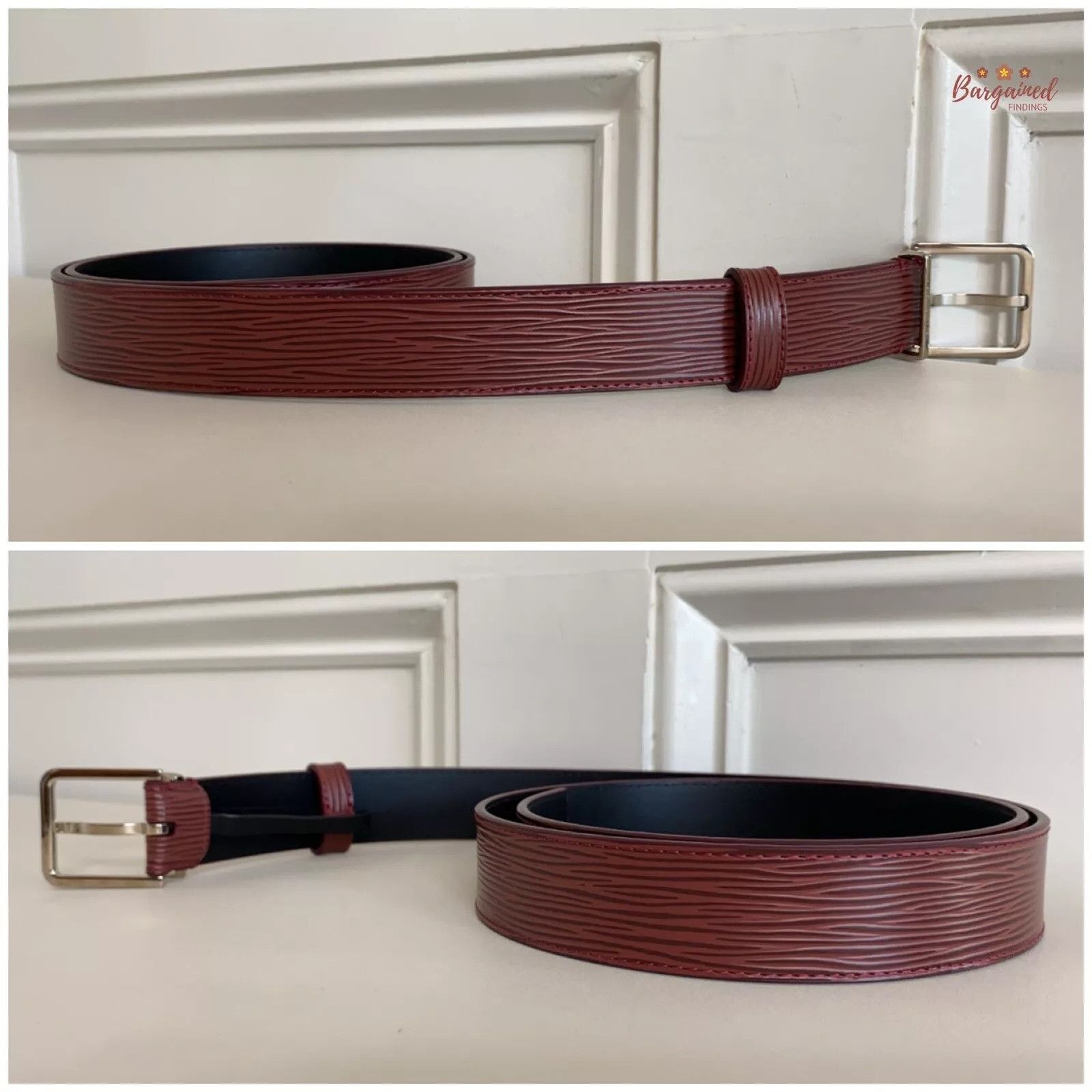 Louis Vuitton Louis Vuitton Epi Leather Silver Metal Square Buckle Belt Size 36 - 7 Thumbnail