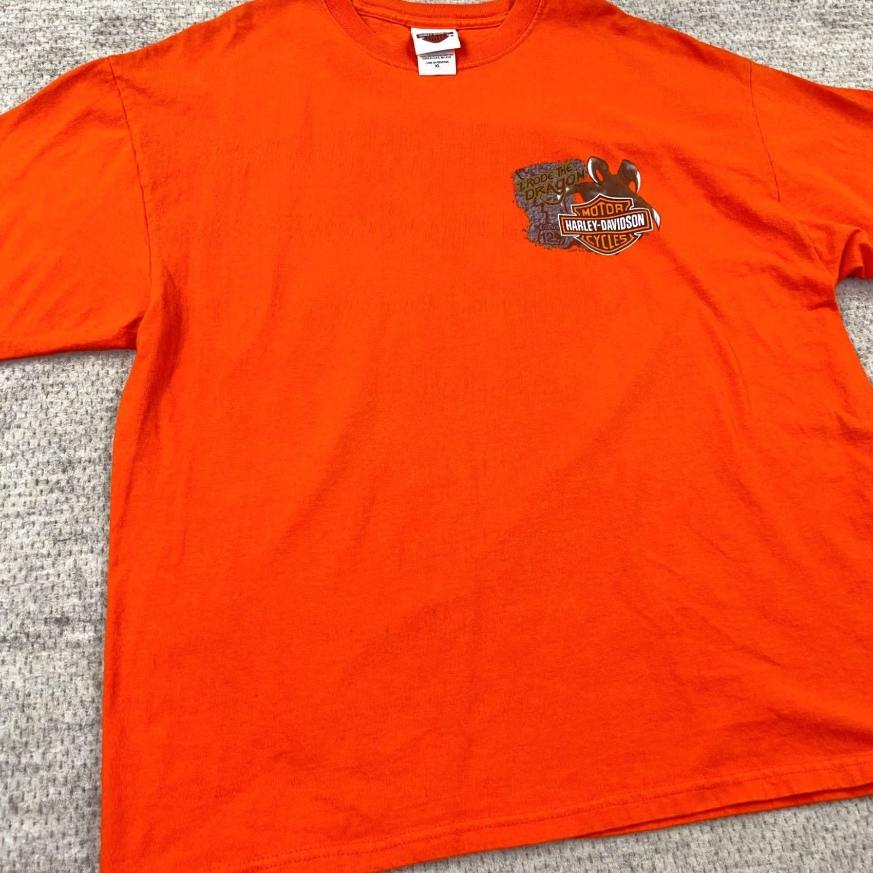 Harley Davidson Harley Davidson Shirt Adult XL Orange Smoky Mountains Dragon Retro Biker Tee Men Size US XL / EU 56 / 4 - 7 Thumbnail